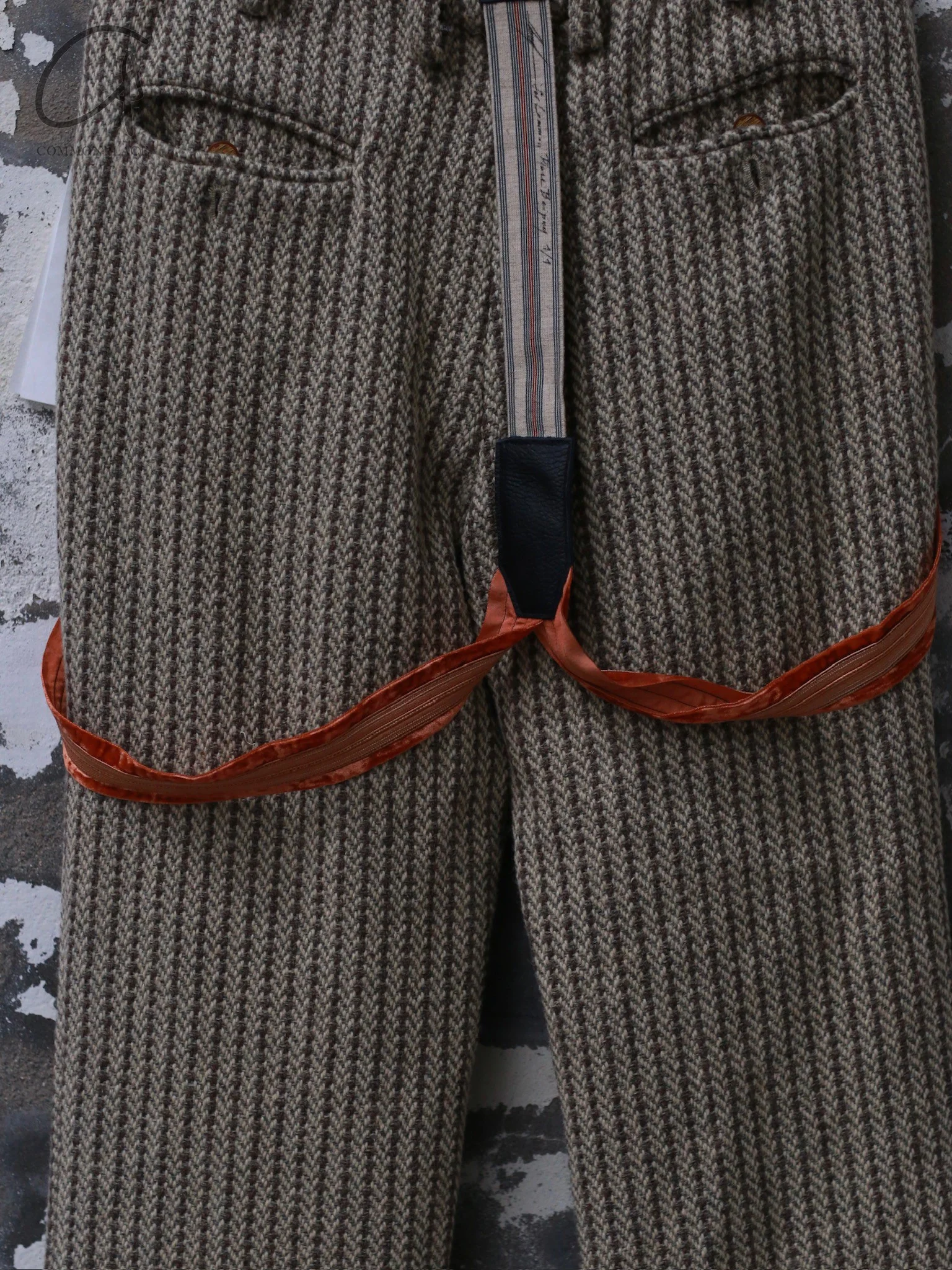 GEOFFREY B. SMALL Handmade Straight-leg Pants with Back Waist Drawstring Suspenders GBS-EV8P04-SXZMCHN Orange Suspenders EV8P03 - Image 4