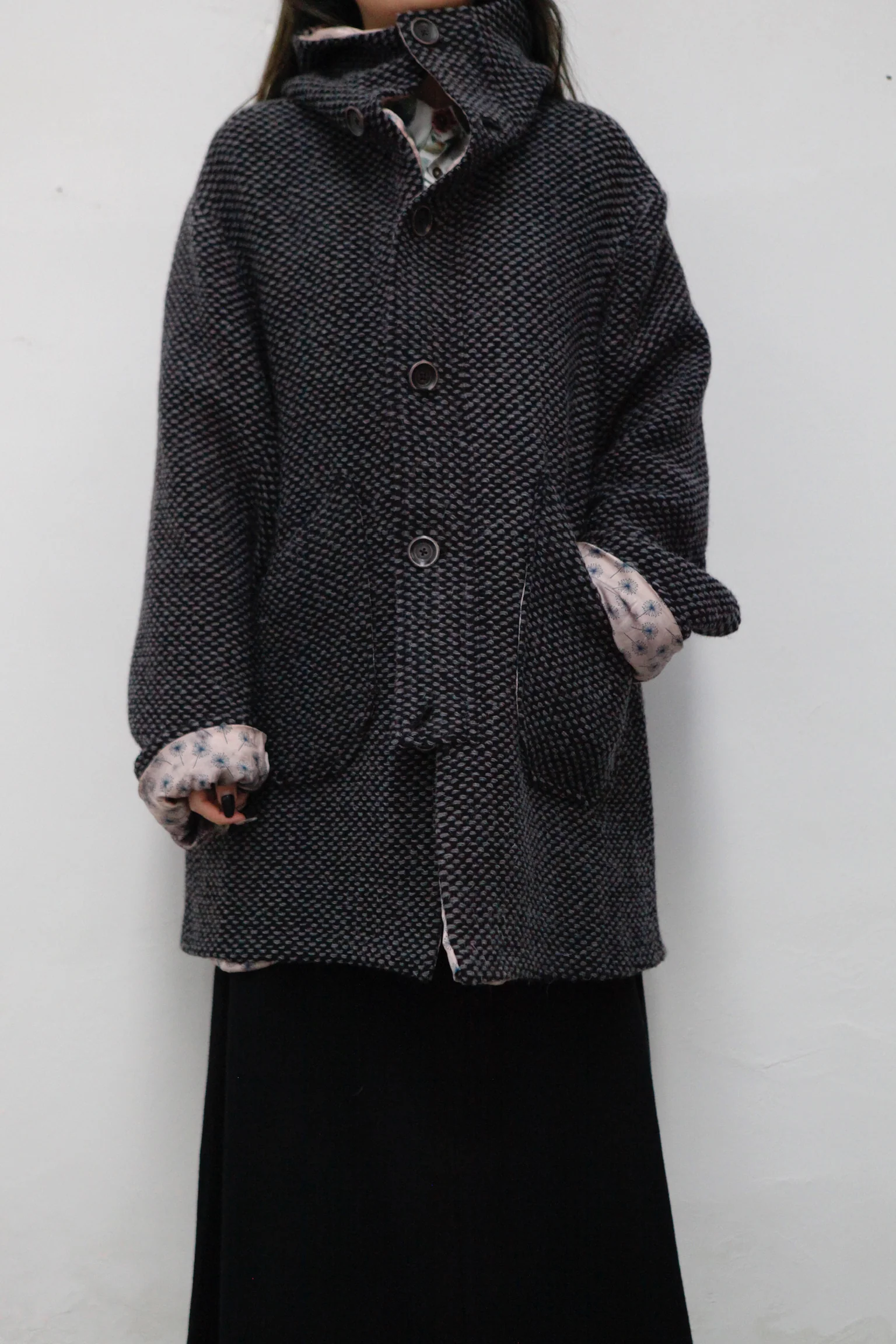 Geoffrey B. Small tail hooded coat DOC09 pink dandelion British grid 1 - Image 3