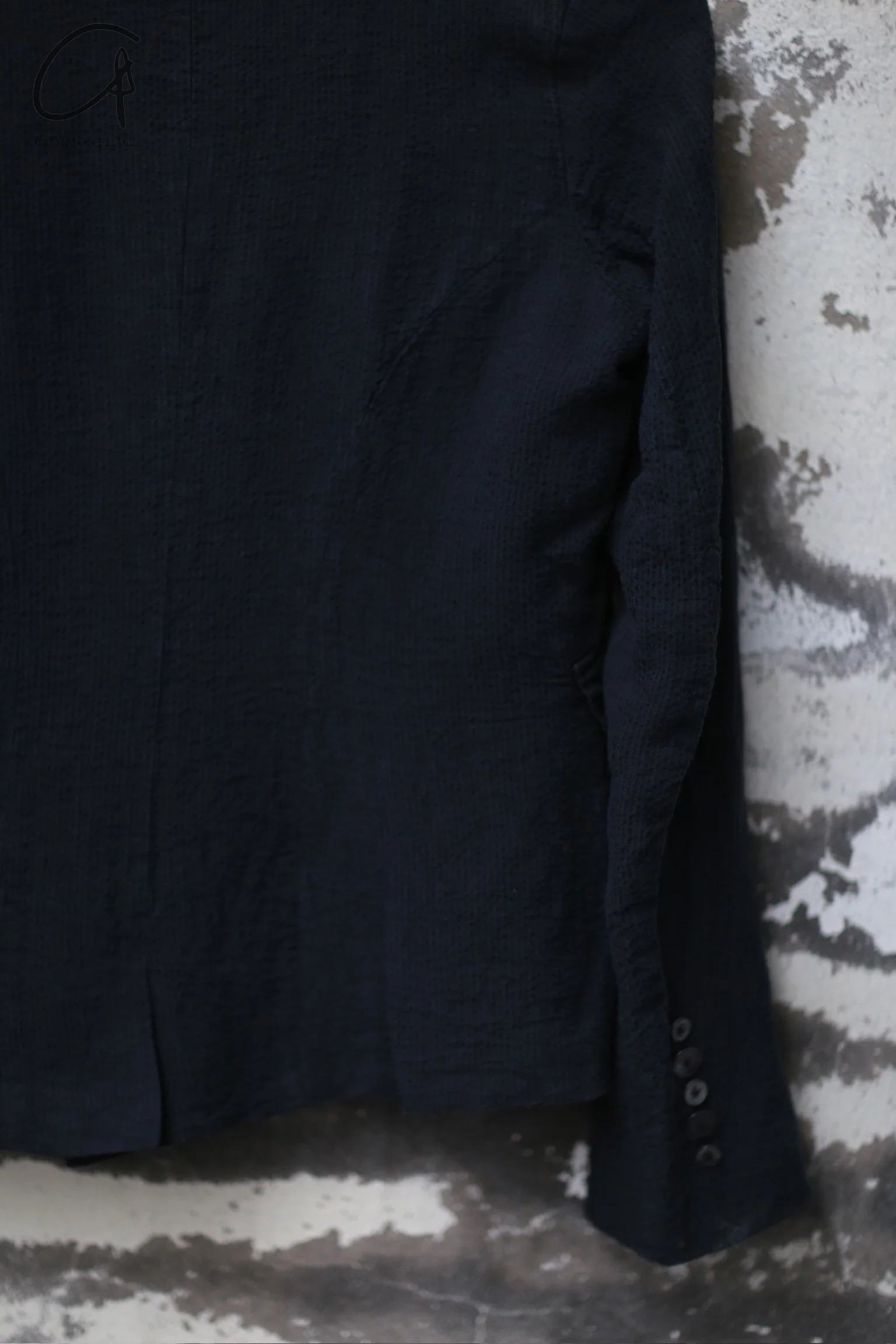 GEOFFREY B. SMALL Ultralight Silk Linen Jacket Handmade Italy GBS-EVWJ01special-SHJL Dark Navy/accidental blue floral EVWJ01 - Image 4