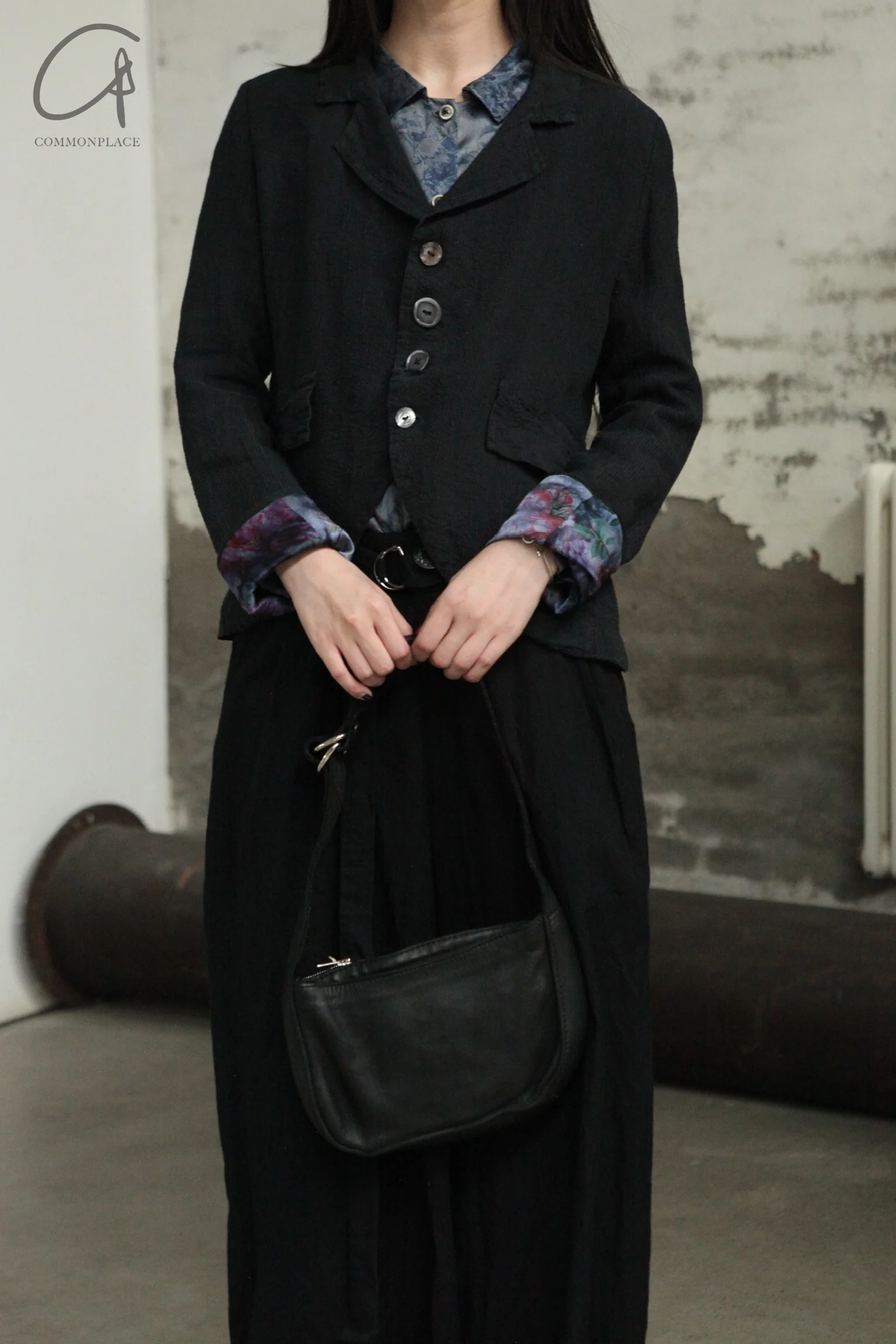 GEOFFREY B. SMALL Ultralight Silk Linen Jacket Handmade Italy GBS-EVWJ01special-SHJL Dark Navy/accidental blue floral EVWJ01 - Image 7