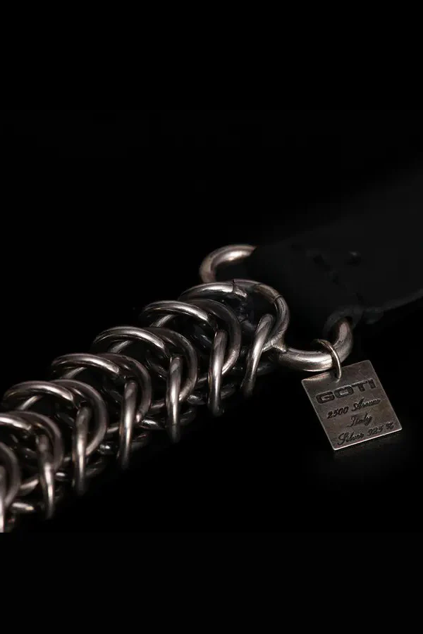 GOTI (925 silver bracelet with leather) BR618 - Image 3