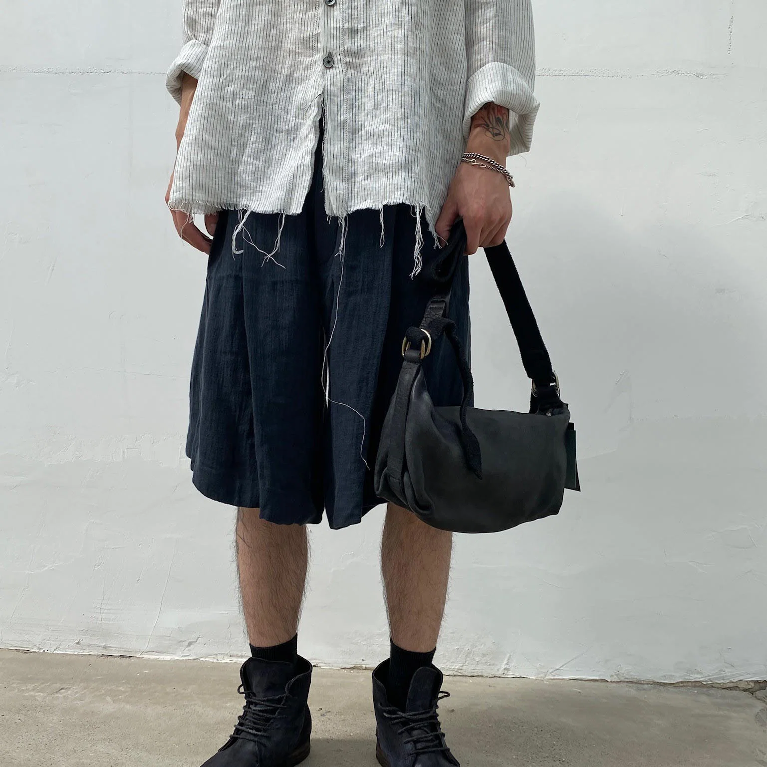 Guidi horse leather zipper waist bag Q150 Italian handmade GD-Q150-HEI black - Image 8