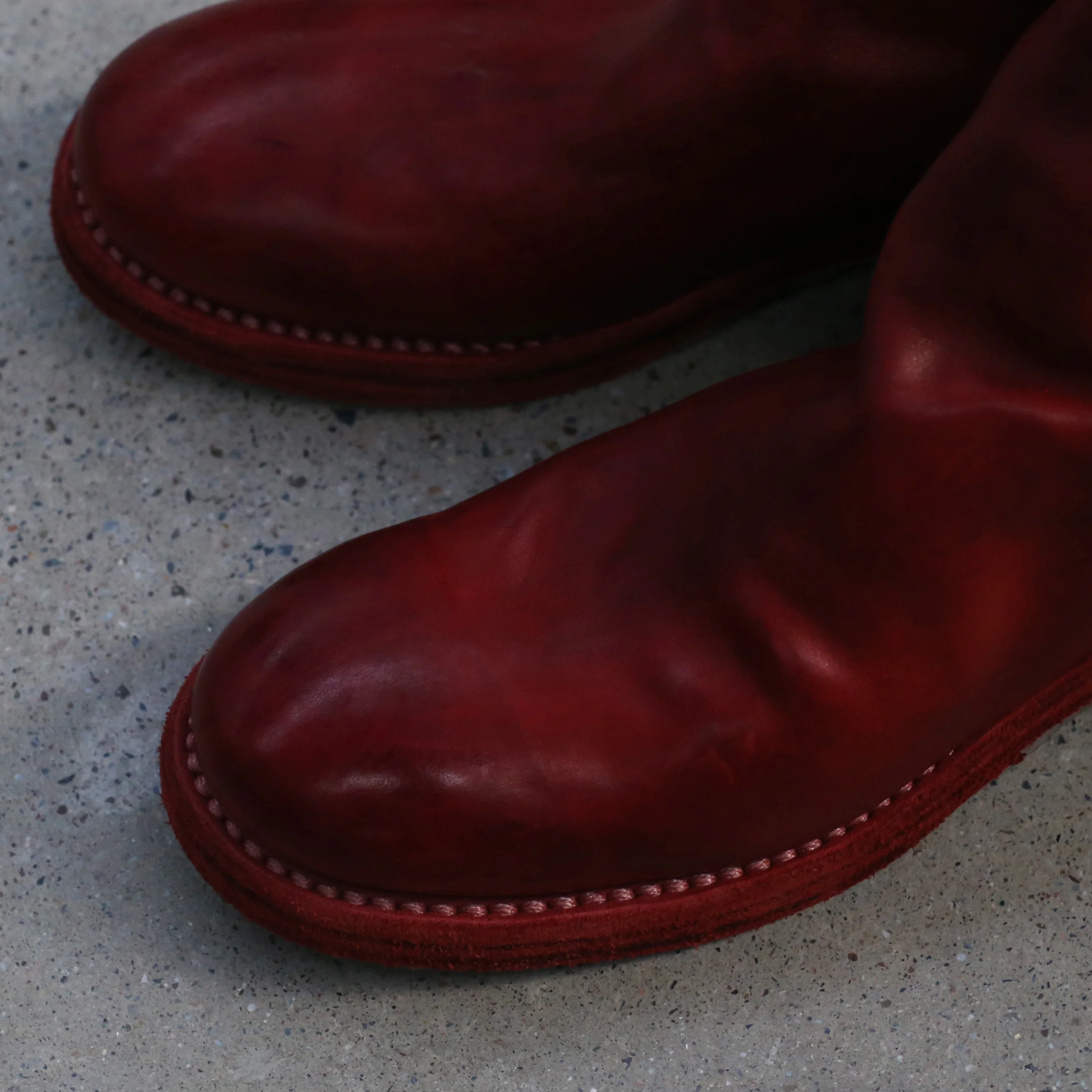 Guidi 788ZI series soft horse leather back zipper mid-tube metal heel boots Italy GD-788ZI-HONG red - Image 5