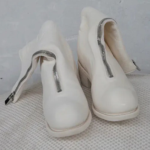 Guidi soft Horse Leather Front Zip high top boots PL9 white - Image 2