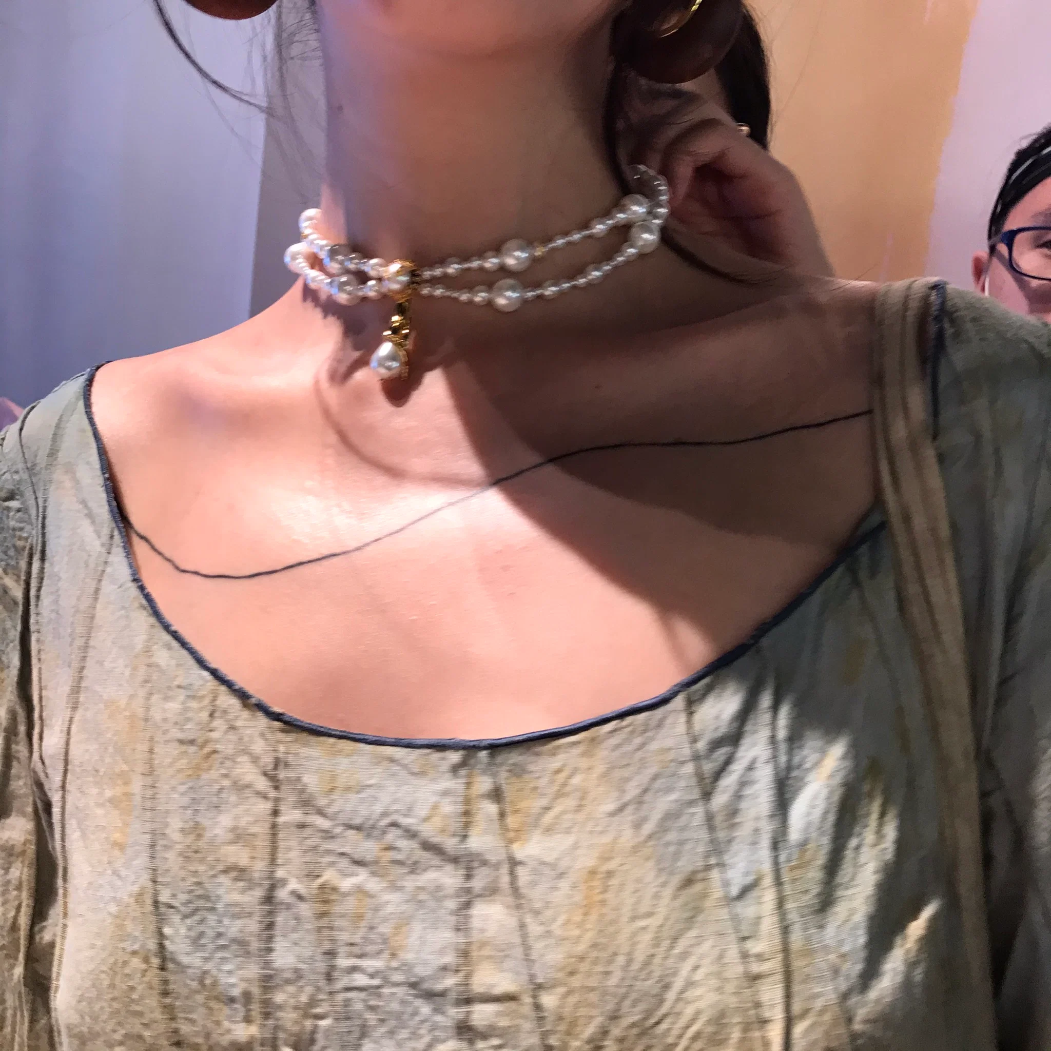 Hanying pearl double chain collar HY-FG05 - Image 4