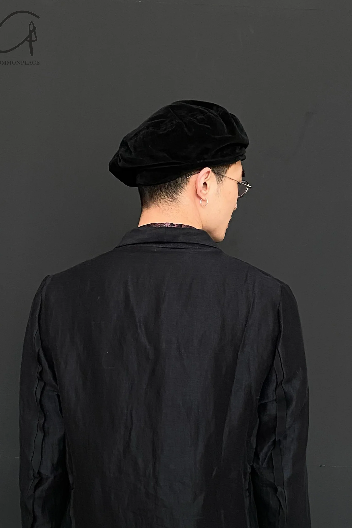 HORISAKI Silk Noil Fabric Beret Sweden Handmade HSK-THVBAS-HV BLACK VELVET - Image 6