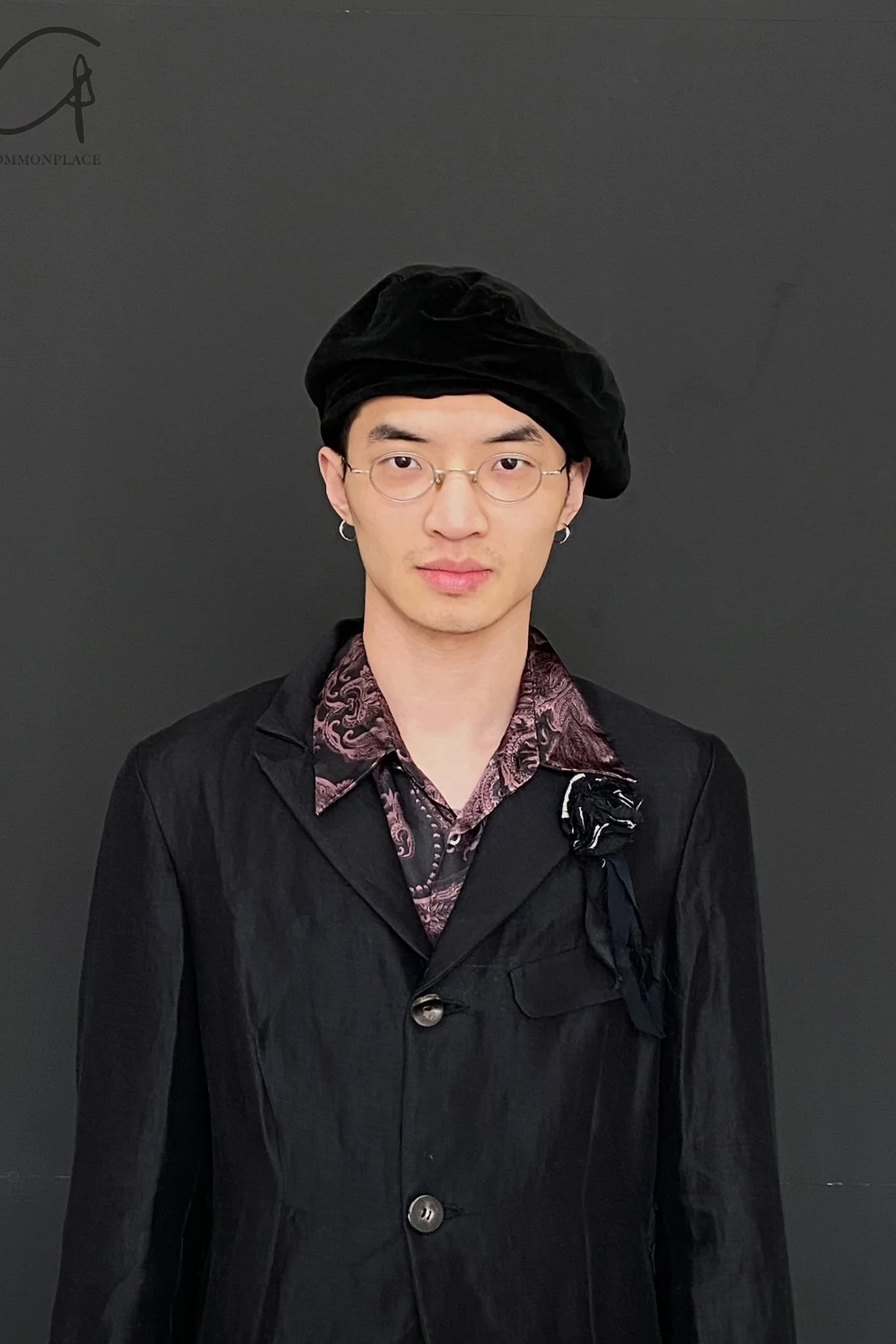 HORISAKI Silk Noil Fabric Beret Sweden Handmade HSK-THVBAS-HV BLACK VELVET - Image 7