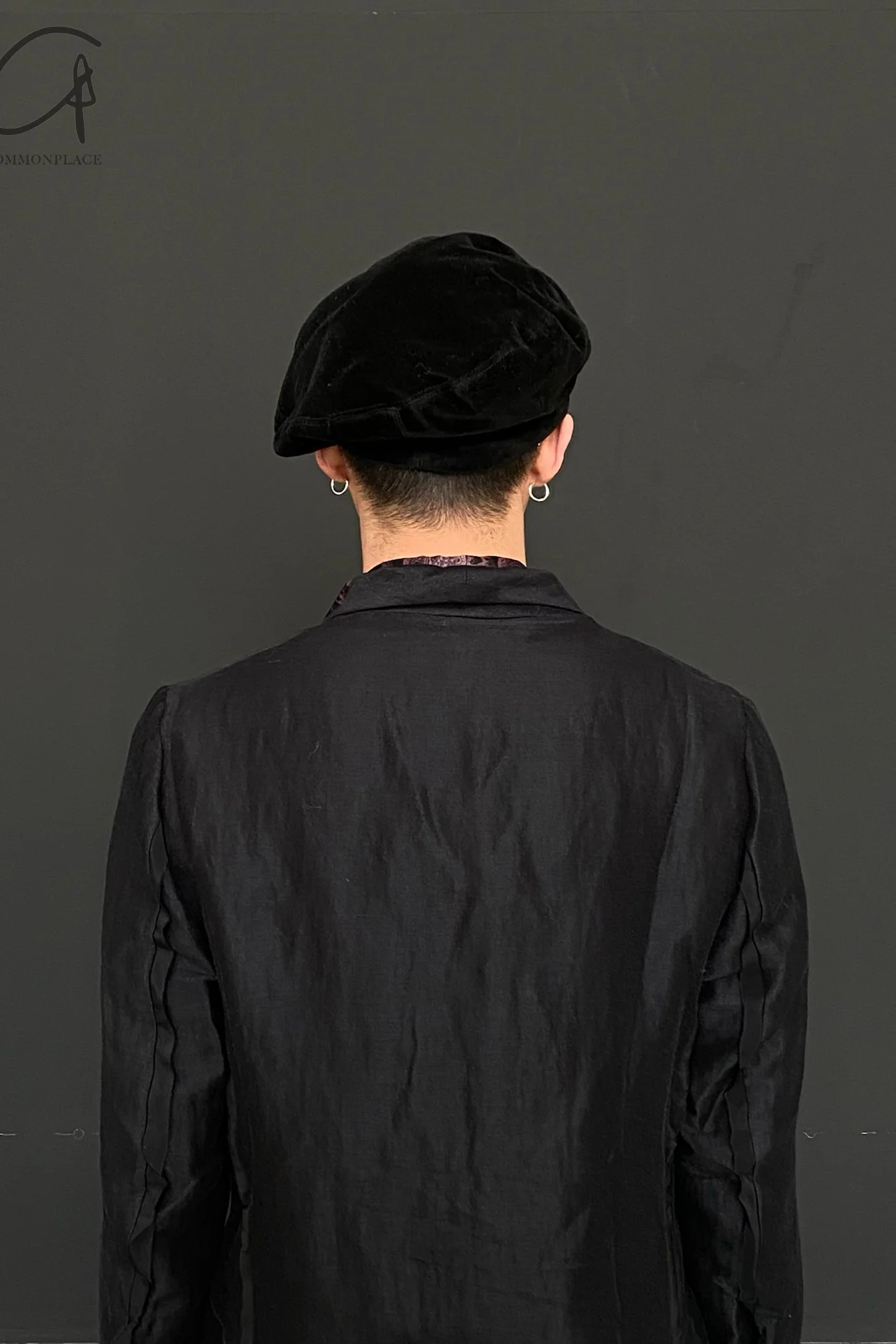 HORISAKI Silk Noil Fabric Beret Sweden Handmade HSK-THVBAS-HV BLACK VELVET - Image 8
