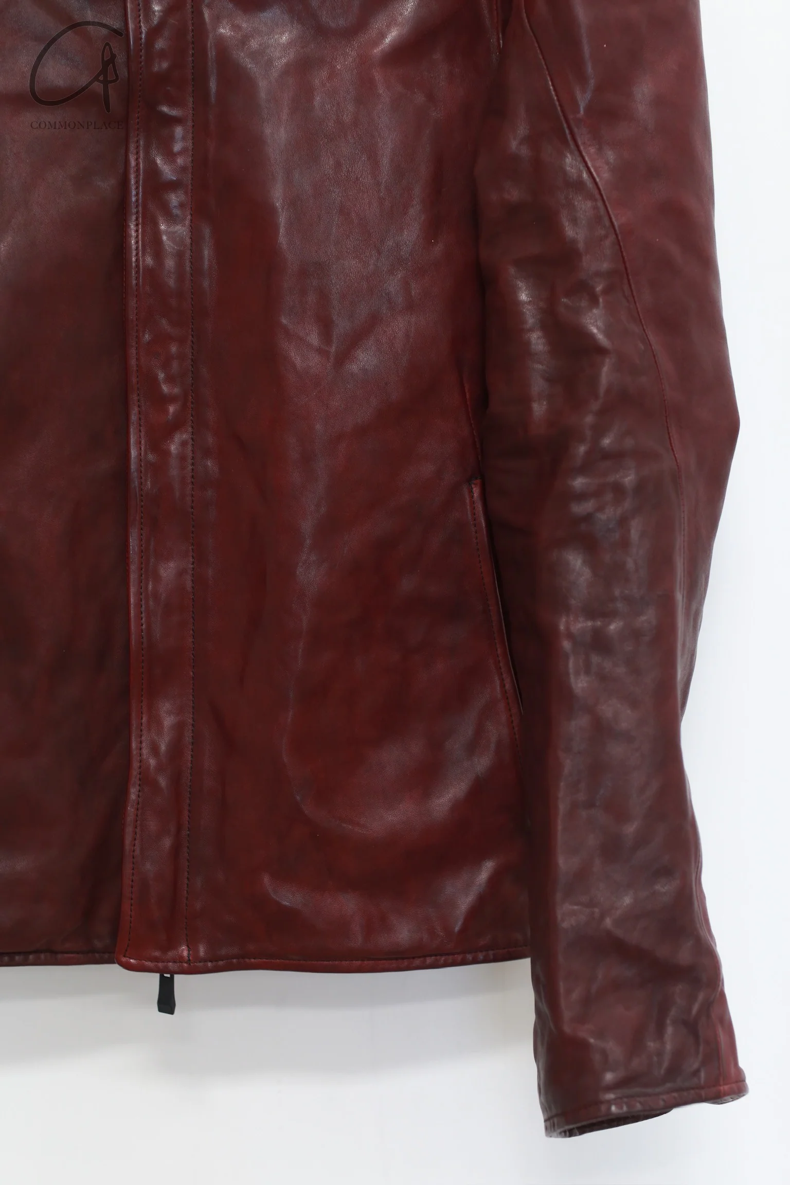 Incarnation Stand Collar Zippered Horse Leather Jacket Handmade in Italy ICNT-12811-41667-52NBK-OC 12811-41667 - Image 10
