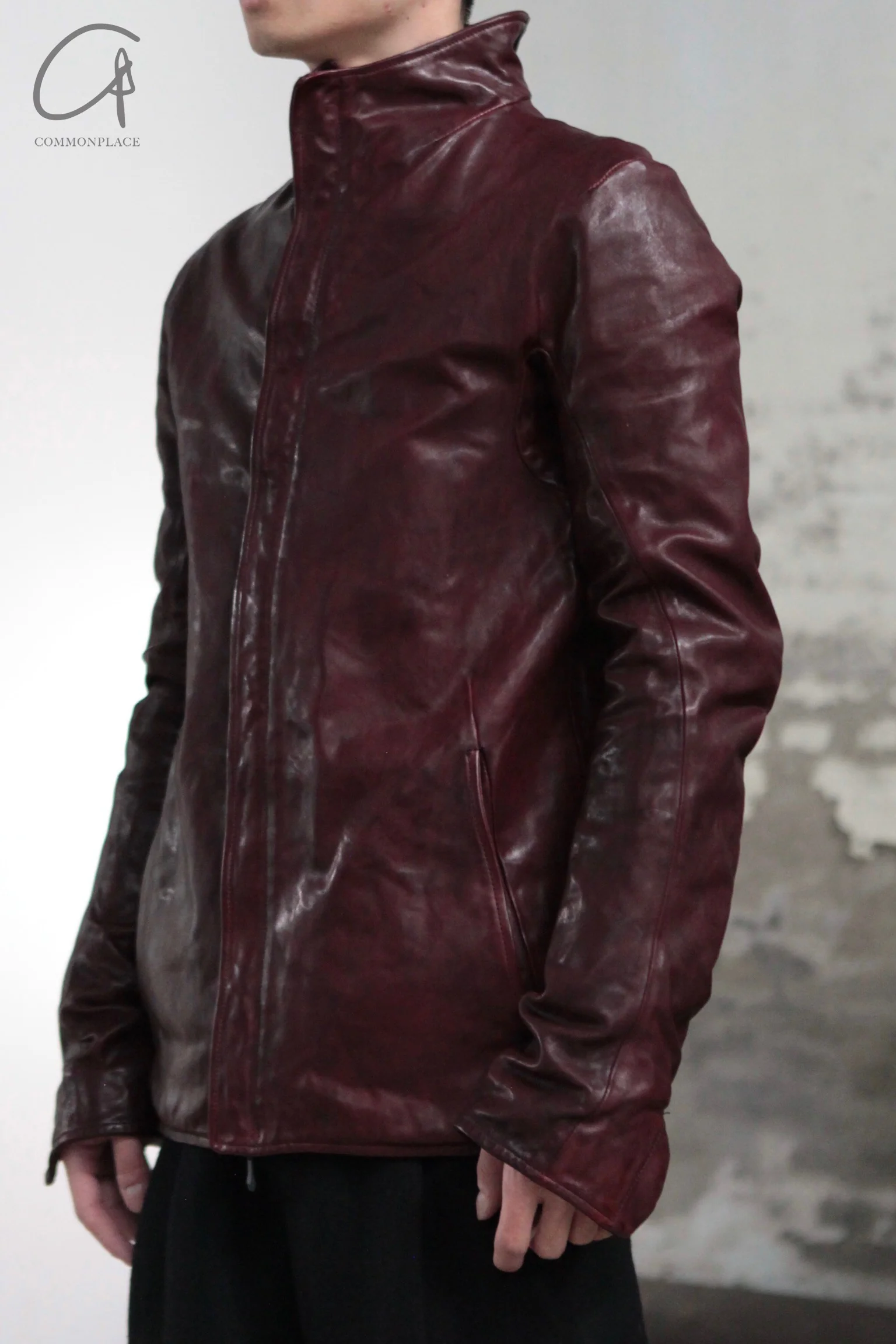 Incarnation Stand Collar Zippered Horse Leather Jacket Handmade in Italy ICNT-12811-41667-52NBK-OC 12811-41667 - Image 2