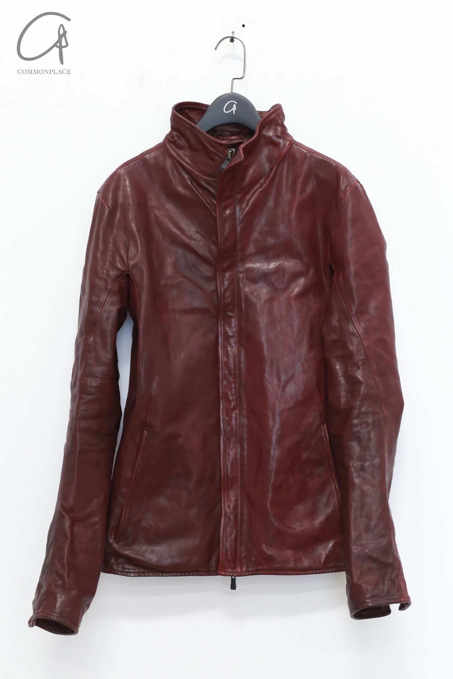 Incarnation Stand Collar Zippered Horse Leather Jacket Handmade in Italy ICNT-12811-41667-52NBK-OC 12811-41667 - Image 6
