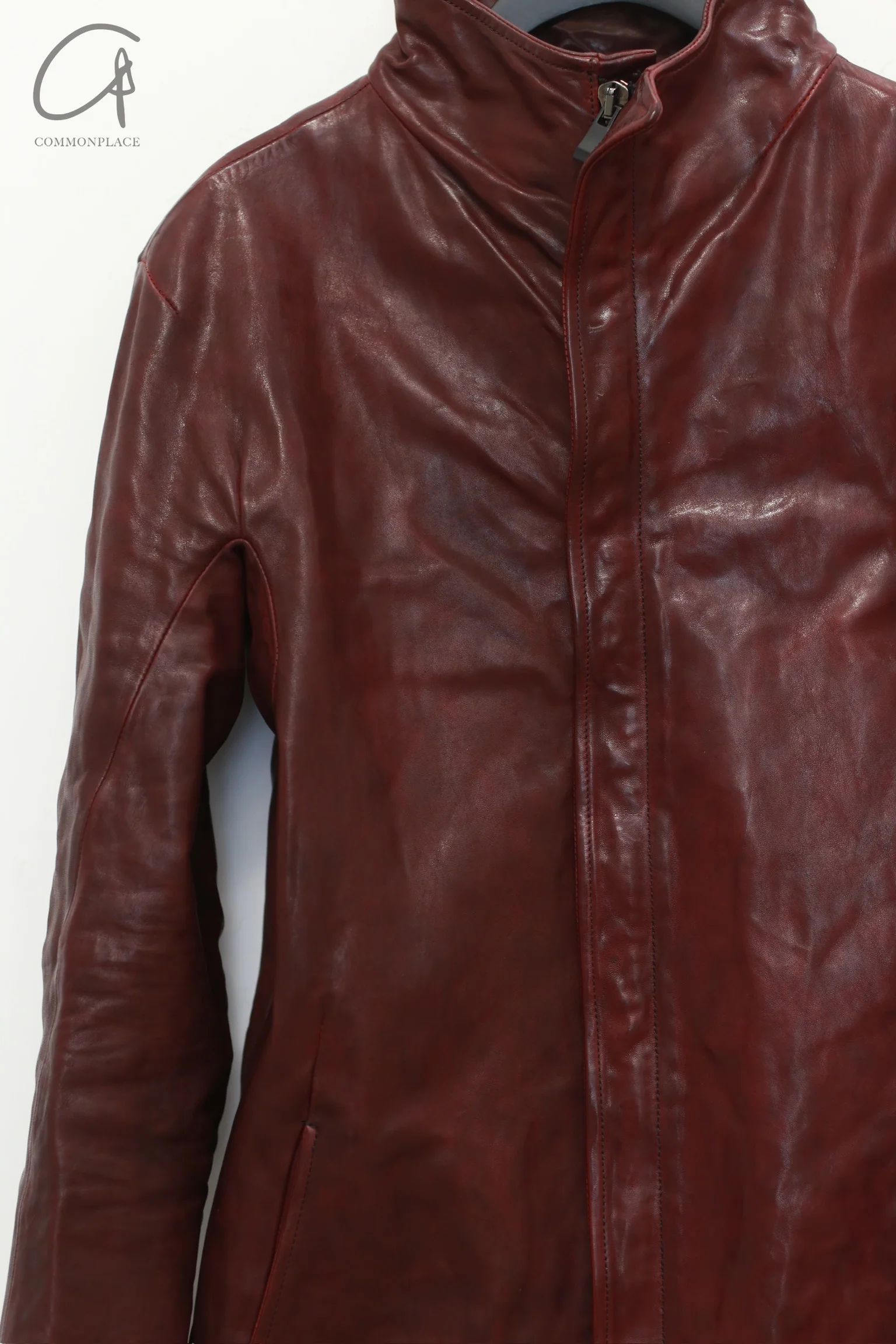 Incarnation Stand Collar Zippered Horse Leather Jacket Handmade in Italy ICNT-12811-41667-52NBK-OC 12811-41667 - Image 8
