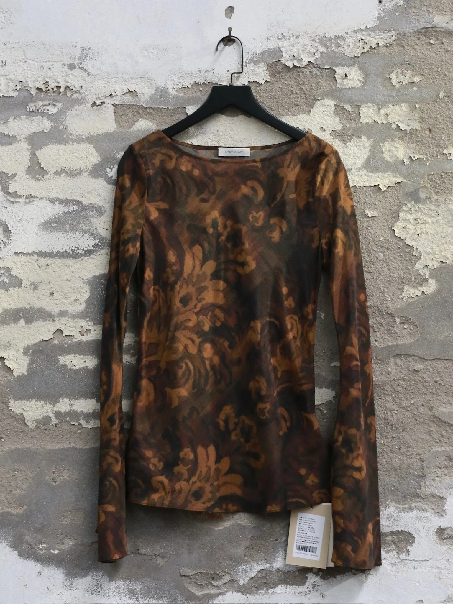 INTO THE EAST 2026 Spring/Summer Acanthus Oil Paint Long-Sleeved Top/Skirt ITE-E1JBSSTP21003-CZ Top - Image 5