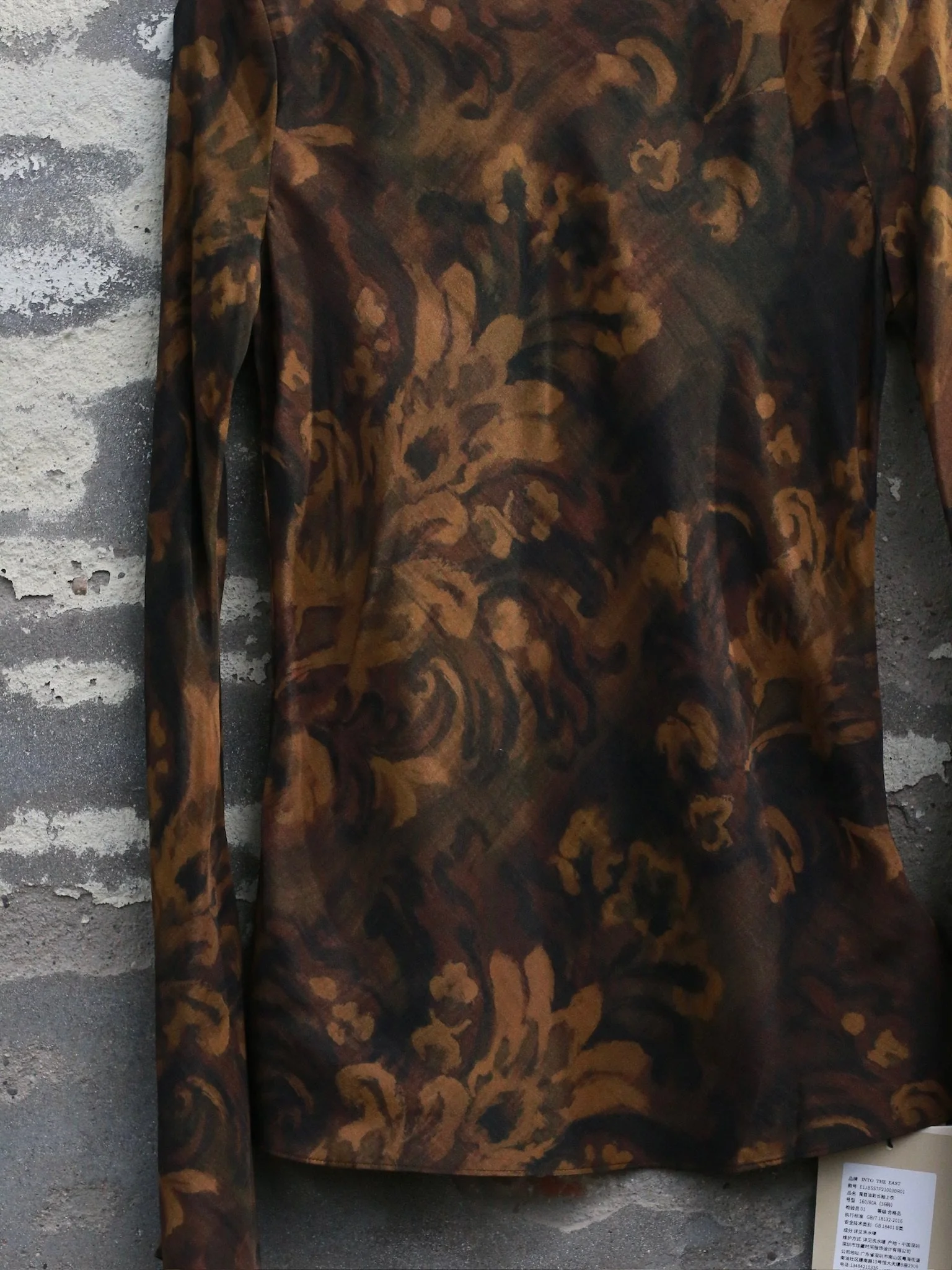 INTO THE EAST 2026 Spring/Summer Acanthus Oil Paint Long-Sleeved Top/Skirt ITE-E1JBSSTP21003-CZ Top - Image 6