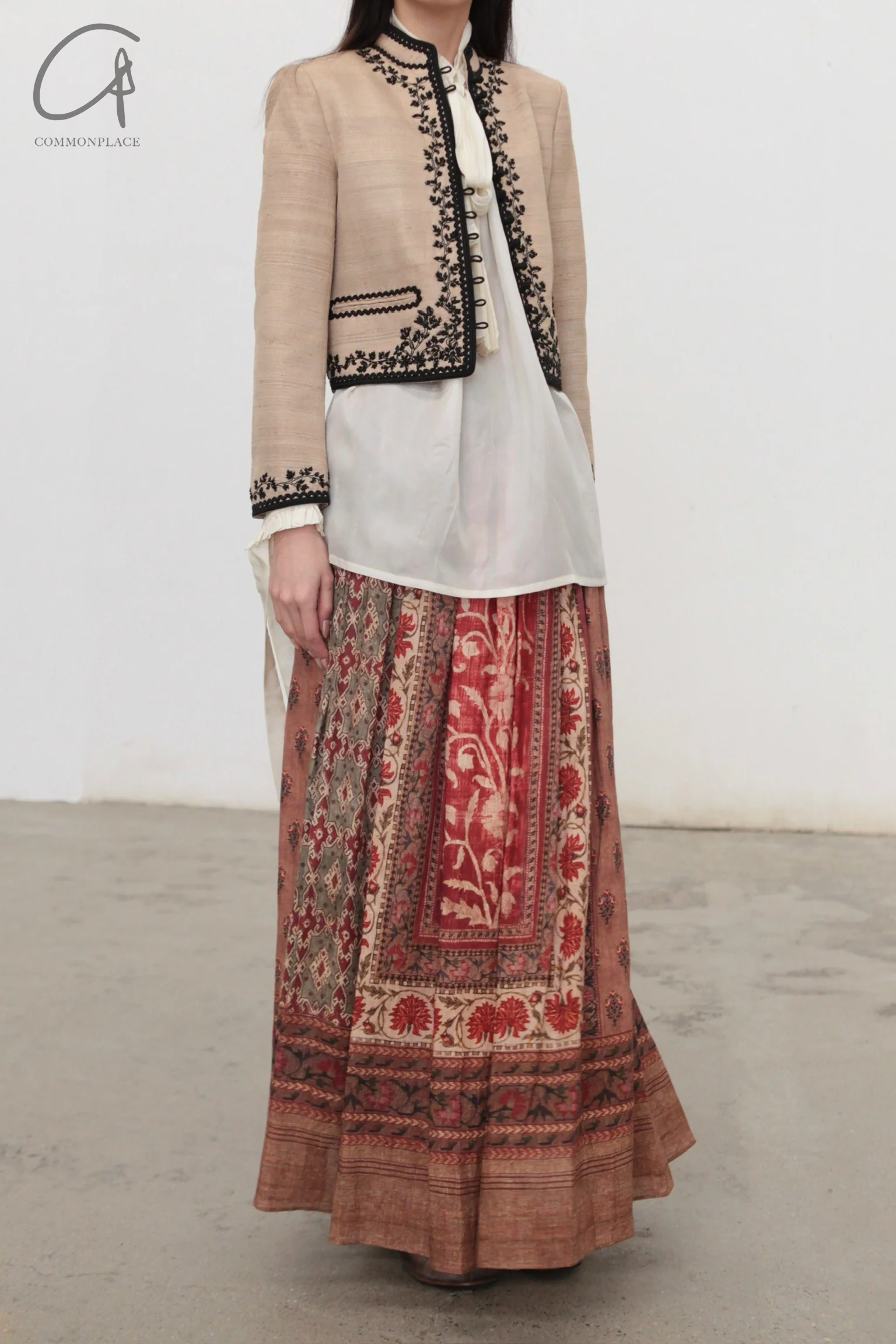 INTO THE EAST 24 Autumn and Winter Linen Printed Pleated Skirt ITE-E1YGAW002NCC21SK-YH Printed - Image 10
