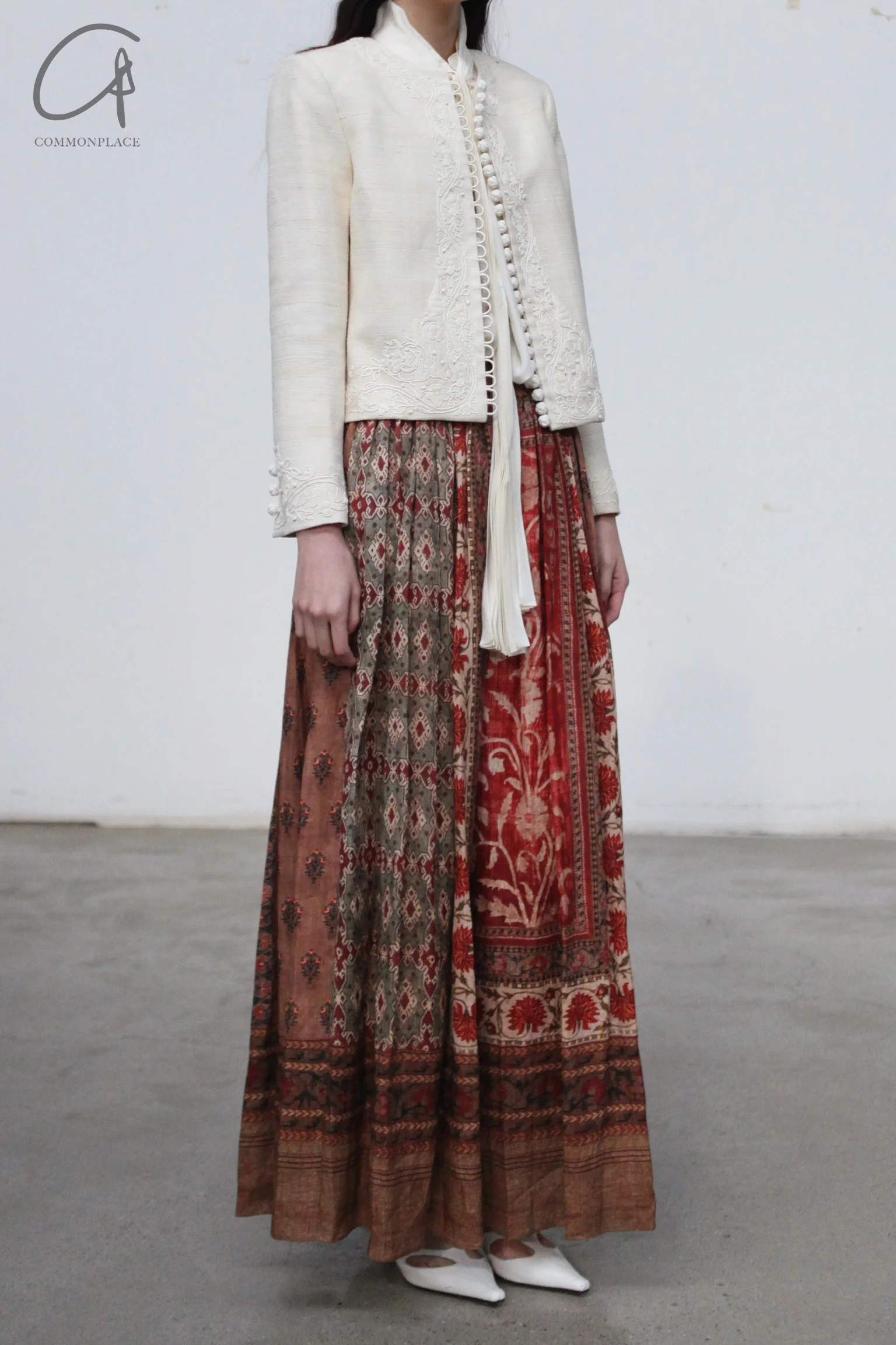 INTO THE EAST 24 Autumn and Winter Linen Printed Pleated Skirt ITE-E1YGAW002NCC21SK-YH Printed - Image 15