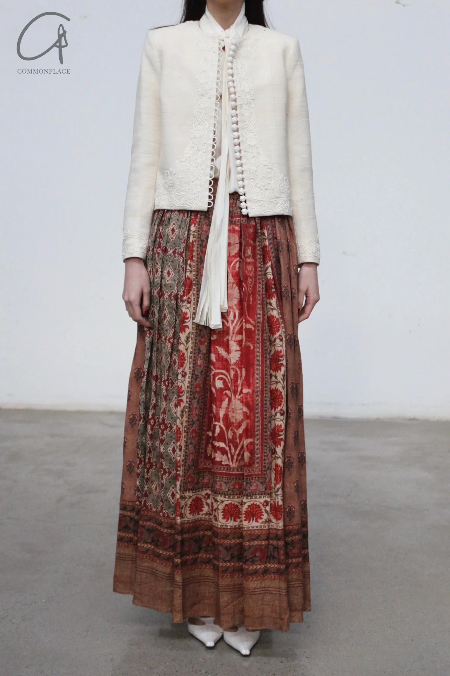 INTO THE EAST 24 Autumn and Winter Linen Printed Pleated Skirt ITE-E1YGAW002NCC21SK-YH Printed - Image 16