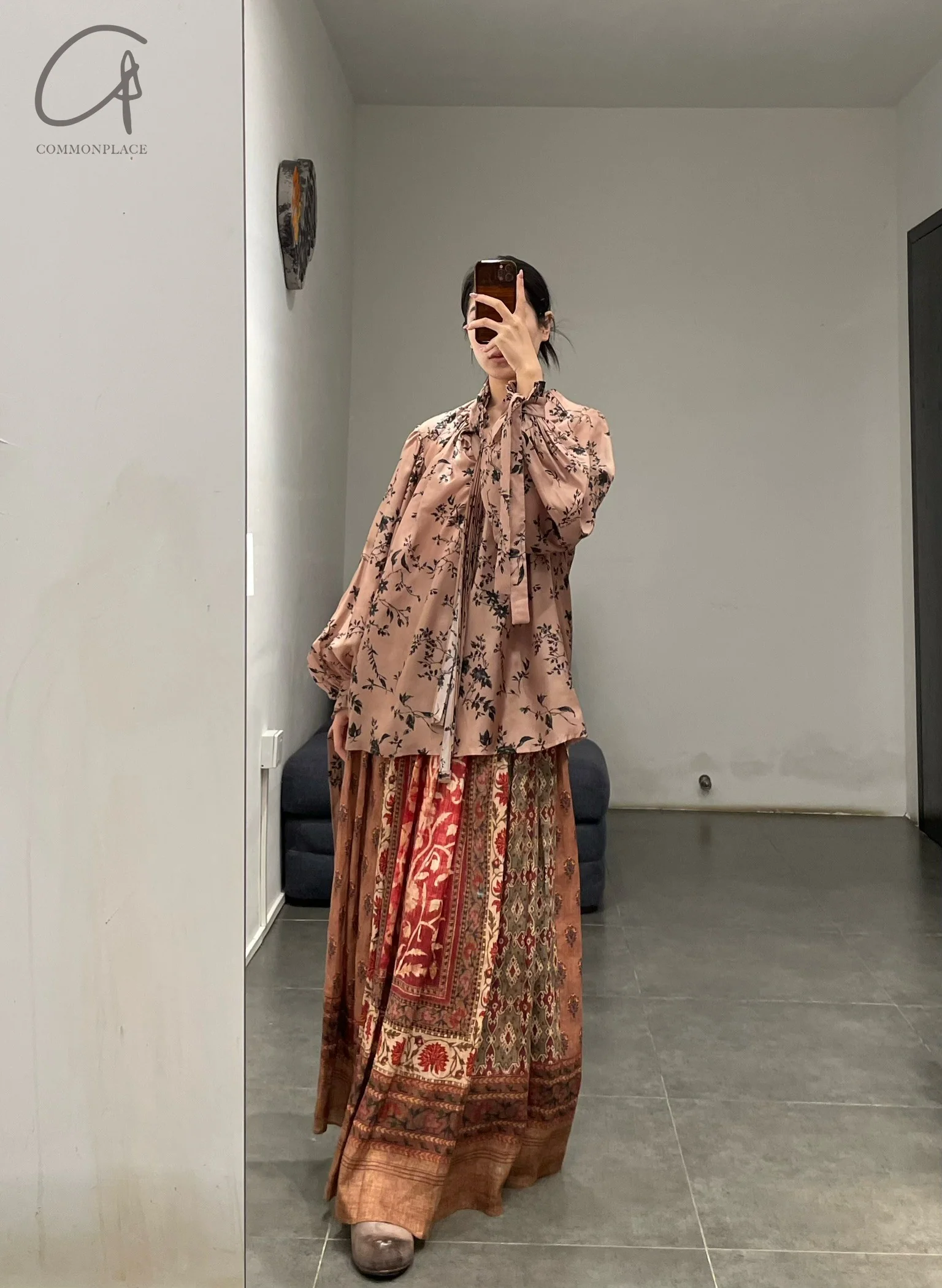 INTO THE EAST 24 Autumn and Winter Linen Printed Pleated Skirt ITE-E1YGAW002NCC21SK-YH Printed - Image 25
