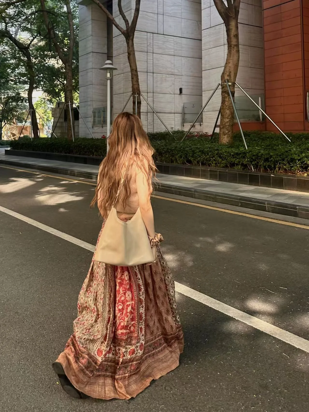 INTO THE EAST 24 Autumn and Winter Linen Printed Pleated Skirt ITE-E1YGAW002NCC21SK-YH Printed - Image 33
