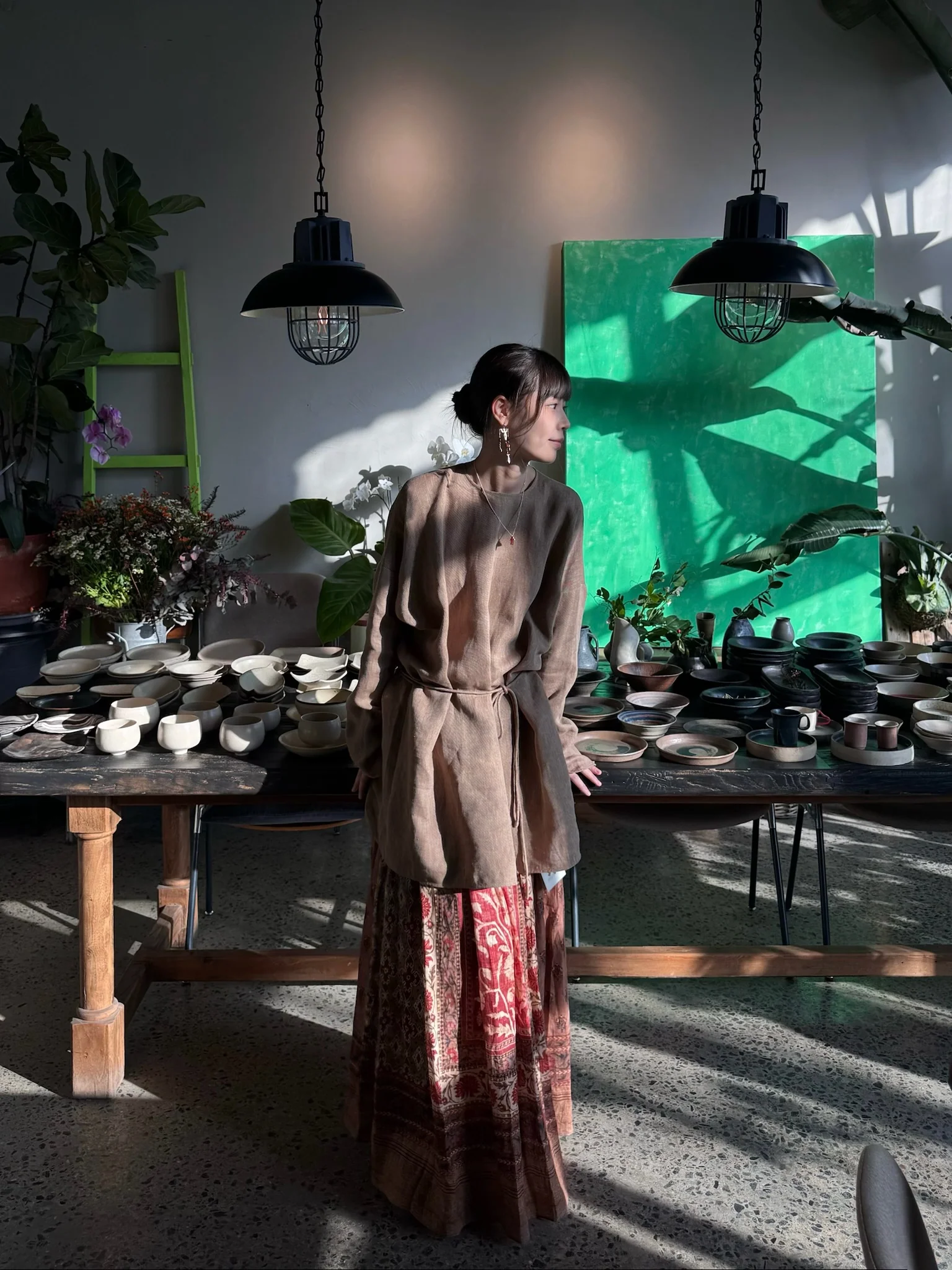 INTO THE EAST 24 Autumn and Winter Linen Printed Pleated Skirt ITE-E1YGAW002NCC21SK-YH Printed - Image 44