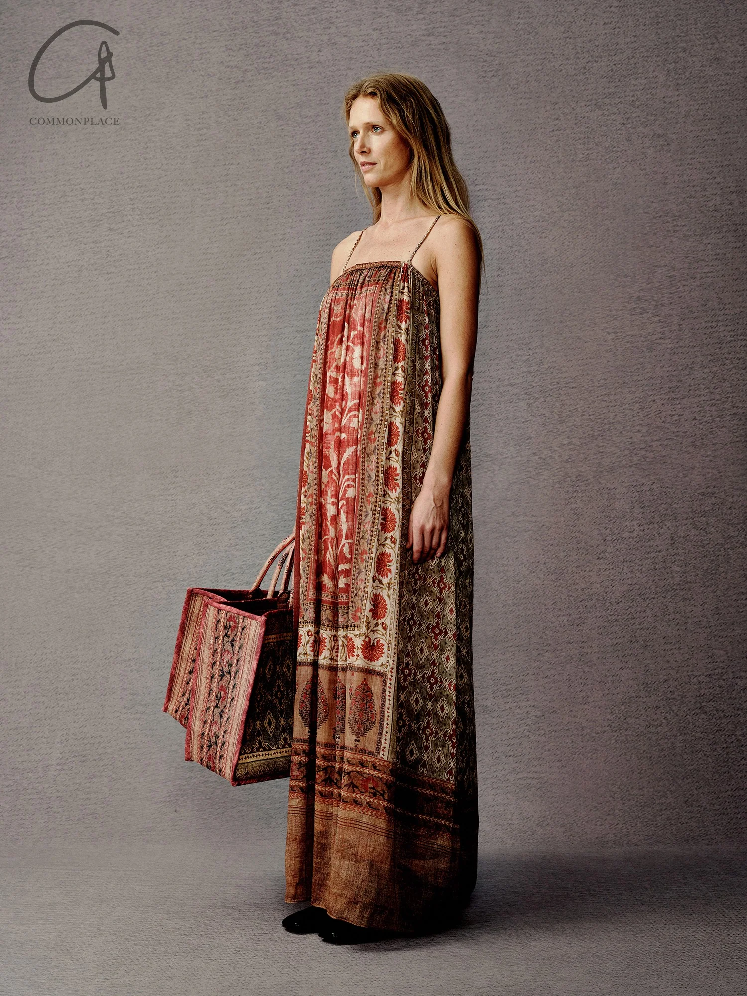 INTO THE EAST 24 Autumn and Winter Silk and Linen Printed Suspender Dress ITE-E1YGAW002NCC21DS-YH Printed - Image 12