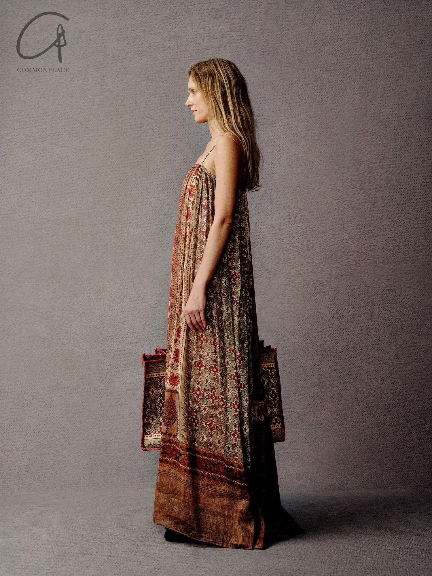 INTO THE EAST 24 Autumn and Winter Silk and Linen Printed Suspender Dress ITE-E1YGAW002NCC21DS-YH Printed - Image 13