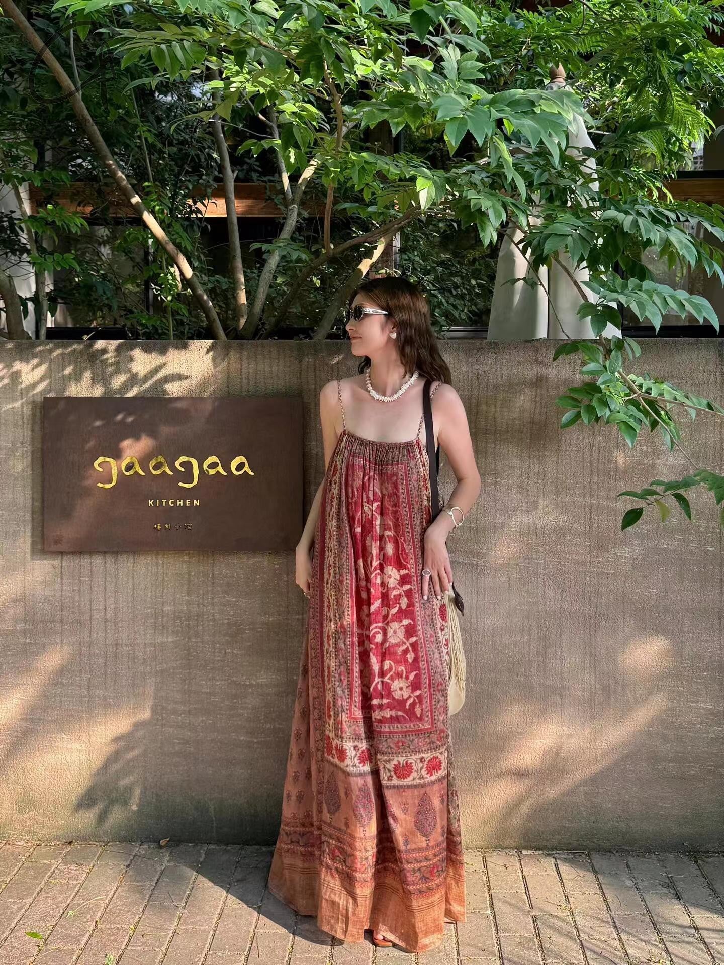INTO THE EAST 24 Autumn and Winter Silk and Linen Printed Suspender Dress ITE-E1YGAW002NCC21DS-YH Printed - Image 24