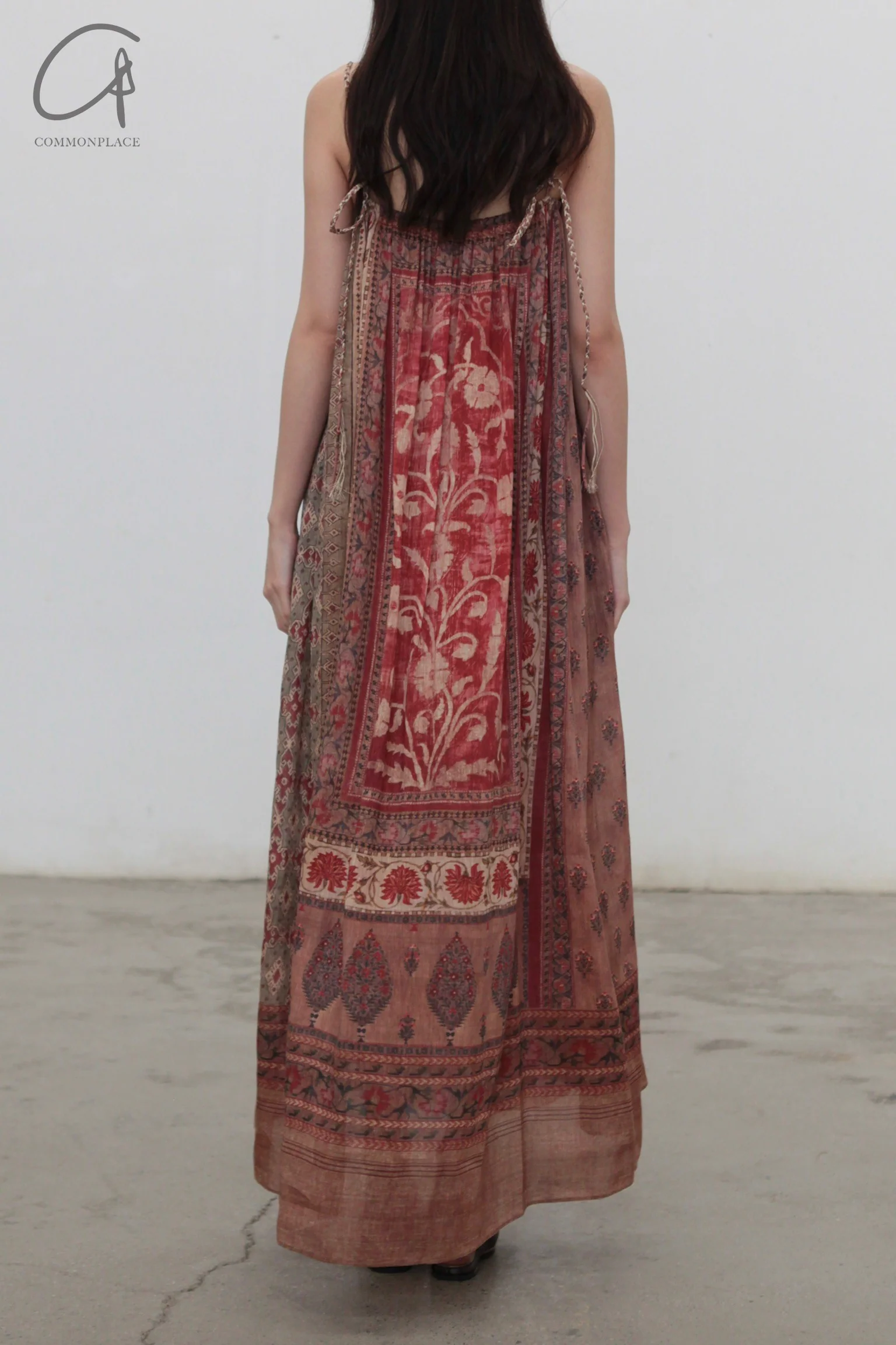 INTO THE EAST 24 Autumn and Winter Silk and Linen Printed Suspender Dress ITE-E1YGAW002NCC21DS-YH Printed - Image 4