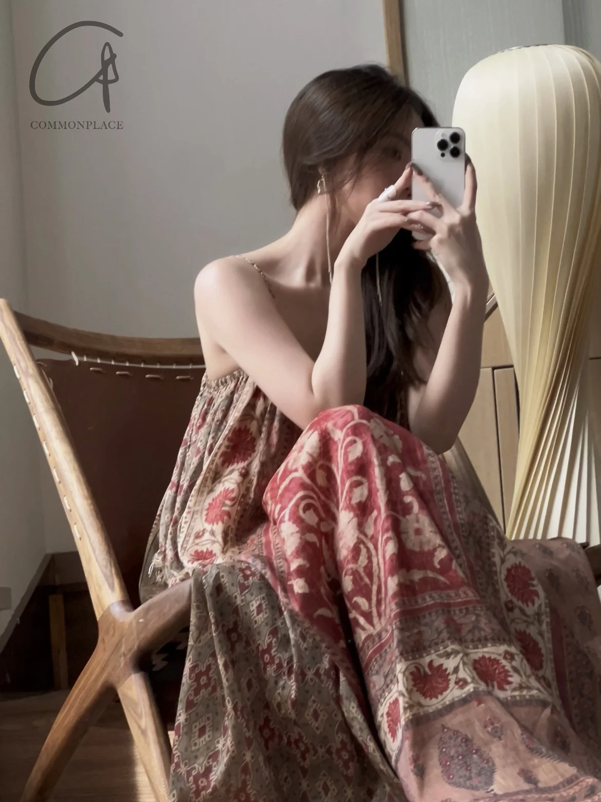 INTO THE EAST 24 Autumn and Winter Silk and Linen Printed Suspender Dress ITE-E1YGAW002NCC21DS-YH Printed - Image 44