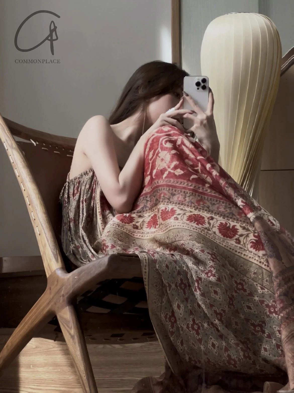 INTO THE EAST 24 Autumn and Winter Silk and Linen Printed Suspender Dress ITE-E1YGAW002NCC21DS-YH Printed - Image 45