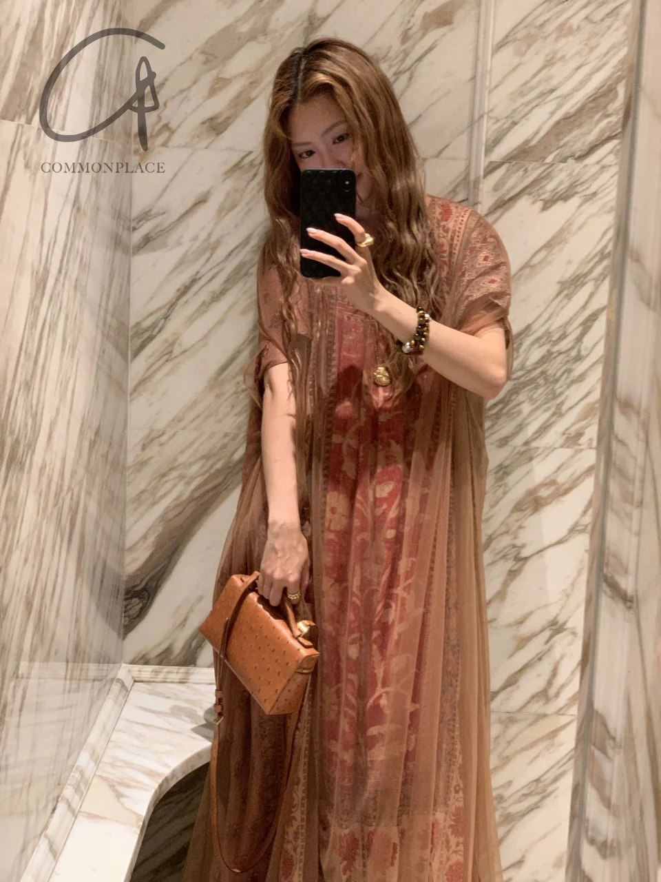 INTO THE EAST 24 Autumn and Winter Silk and Linen Printed Tulle Dress ITE-E1YGAW005NCC21DS-YH Printed - Image 27
