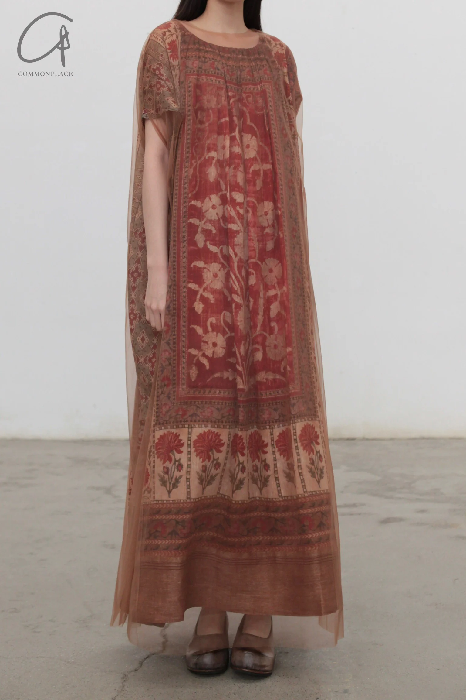 INTO THE EAST 24 Autumn and Winter Silk and Linen Printed Tulle Dress ITE-E1YGAW005NCC21DS-YH Printed - Image 3