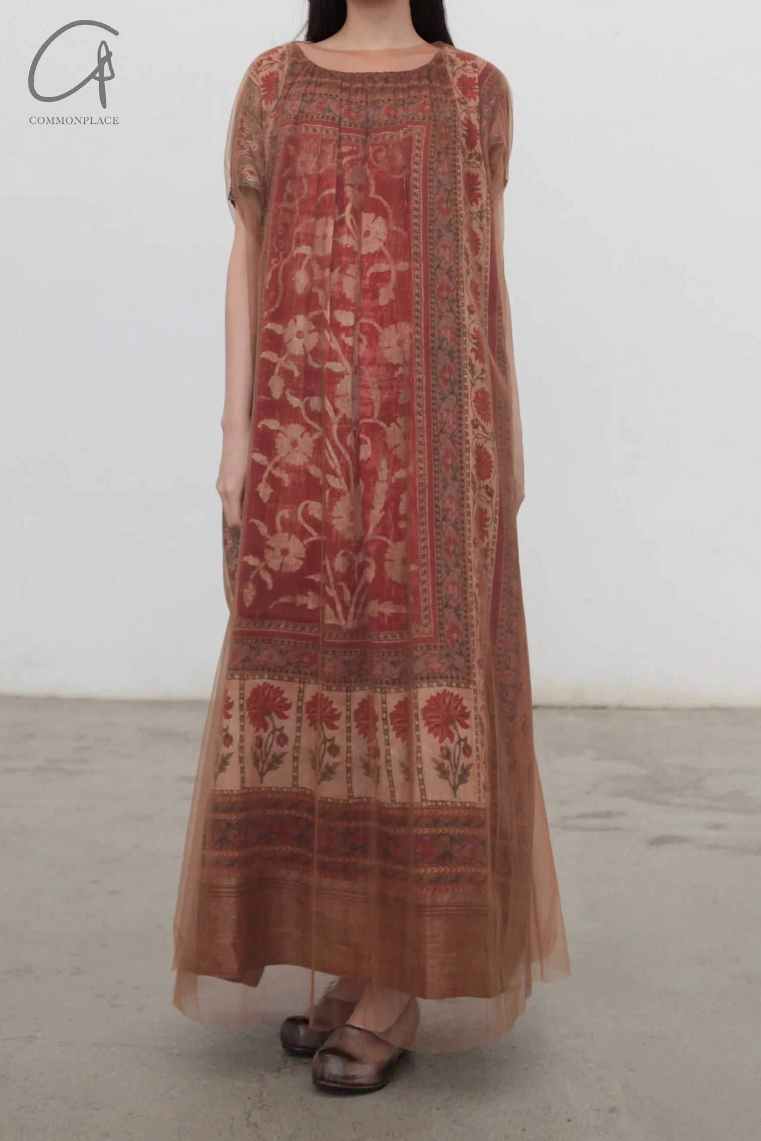 INTO THE EAST 24 Autumn and Winter Silk and Linen Printed Tulle Dress ITE-E1YGAW005NCC21DS-YH Printed - Image 4