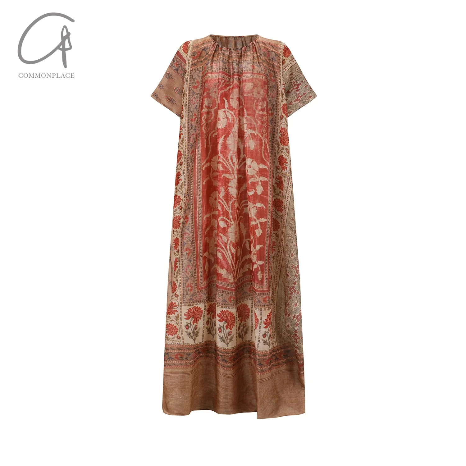 INTO THE EAST 24 Autumn and Winter Silk and Linen Printed Tulle Dress ITE-E1YGAW005NCC21DS-YH Printed - Image 5