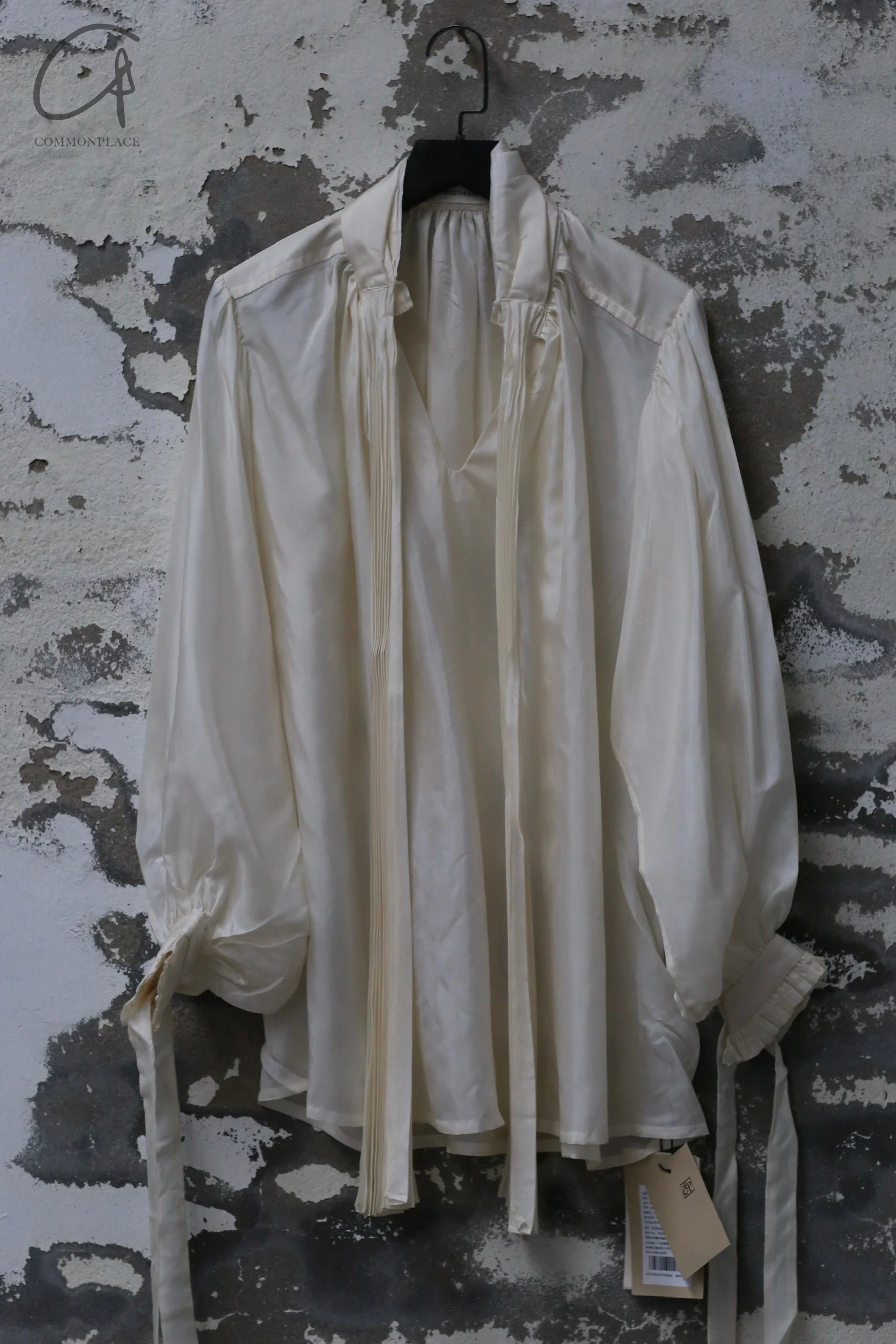 INTO THE EAST 24 Autumn and Winter Silk Lace-up Shirt ITE-E1YGAW007WT20SH-BAI White E1YGAW007WT20SH E1YGAW008KT21SH - Image 10