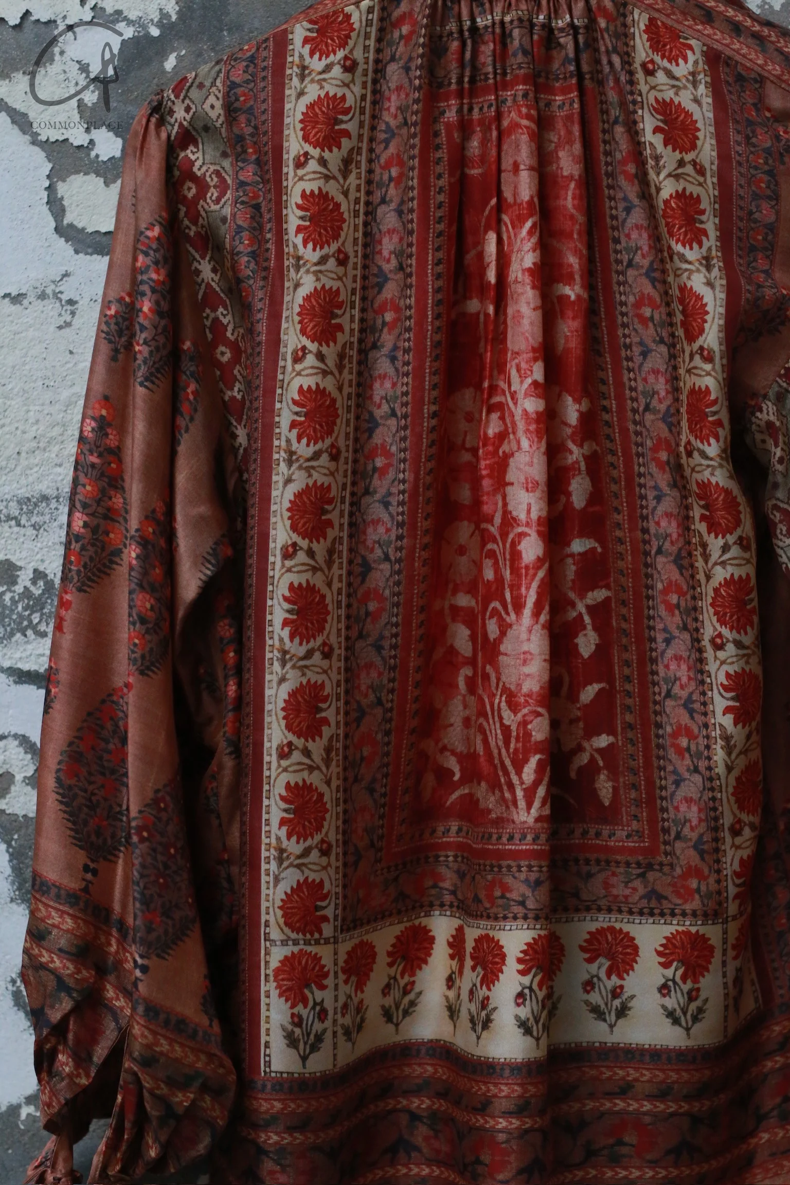 INTO THE EAST 24 Autumn and Winter Silk Print Lace-up Shirt ITE-E1YGAW002NCC21TP-YH Print - Image 11