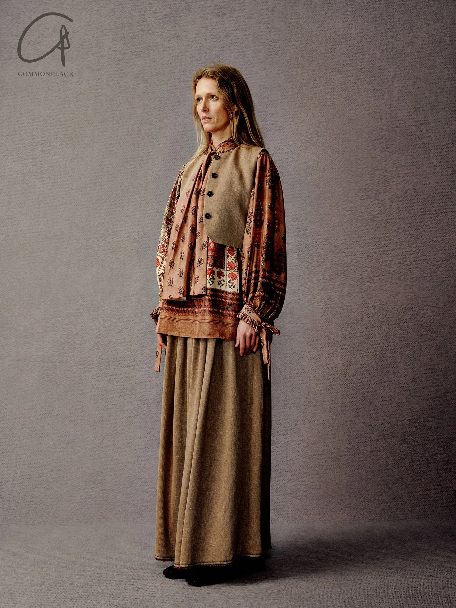 INTO THE EAST 24 Autumn and Winter Silk Print Lace-up Shirt ITE-E1YGAW002NCC21TP-YH Print - Image 14