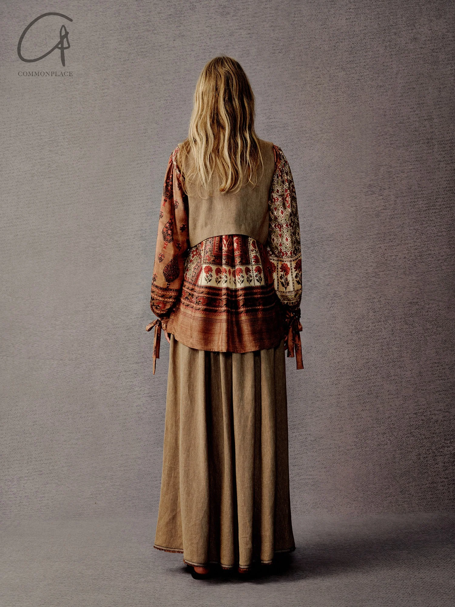 INTO THE EAST 24 Autumn and Winter Silk Print Lace-up Shirt ITE-E1YGAW002NCC21TP-YH Print - Image 17