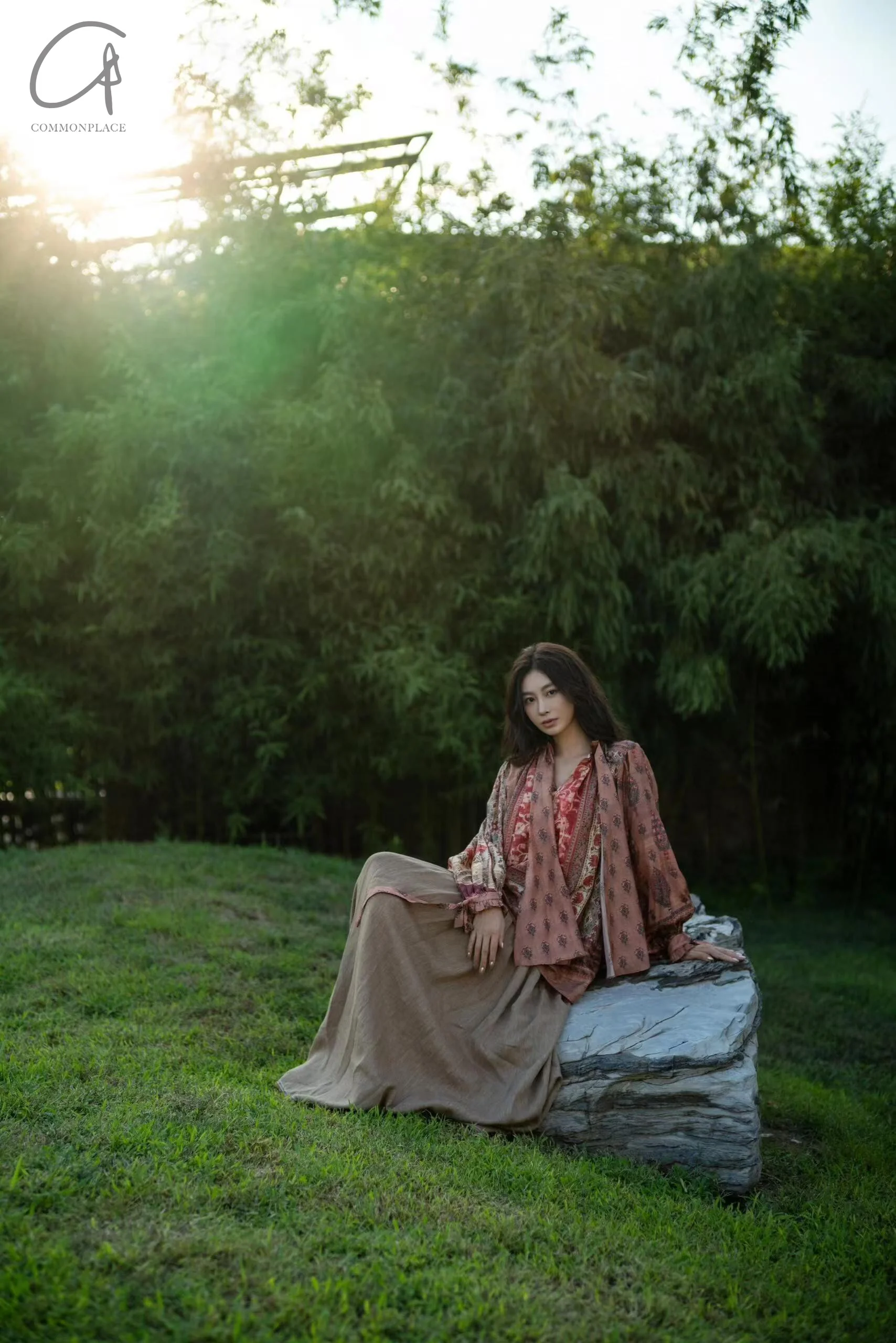 INTO THE EAST 24 Autumn and Winter Silk Print Lace-up Shirt ITE-E1YGAW002NCC21TP-YH Print - Image 30