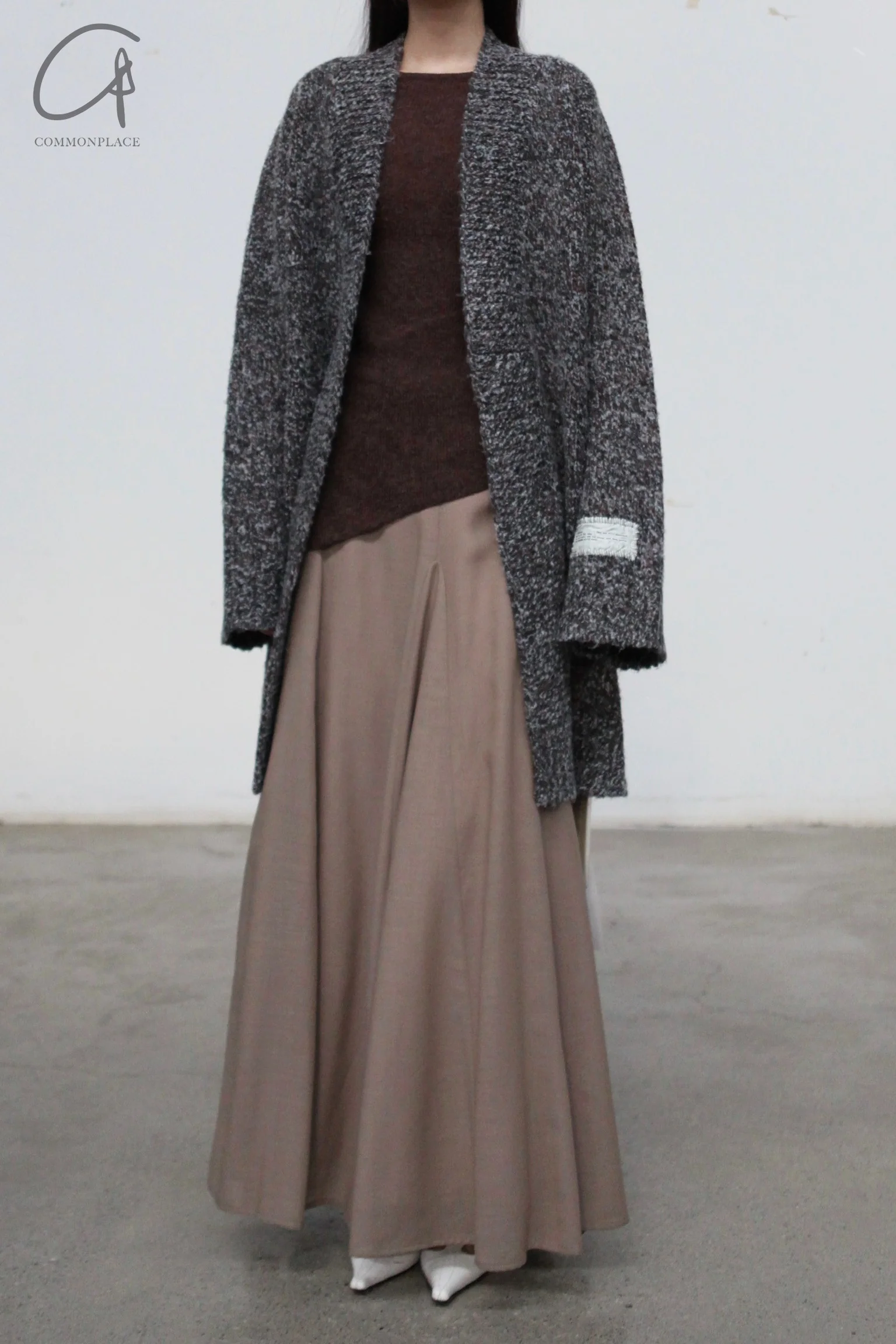 INTO THE EAST 24 Autumn and Winter Wool Blend Asymmetric Knit Top IITE-E1YGAW014KT20TP-KA Coffee Color ITE-E1YGAW011BL20TP - Image 12