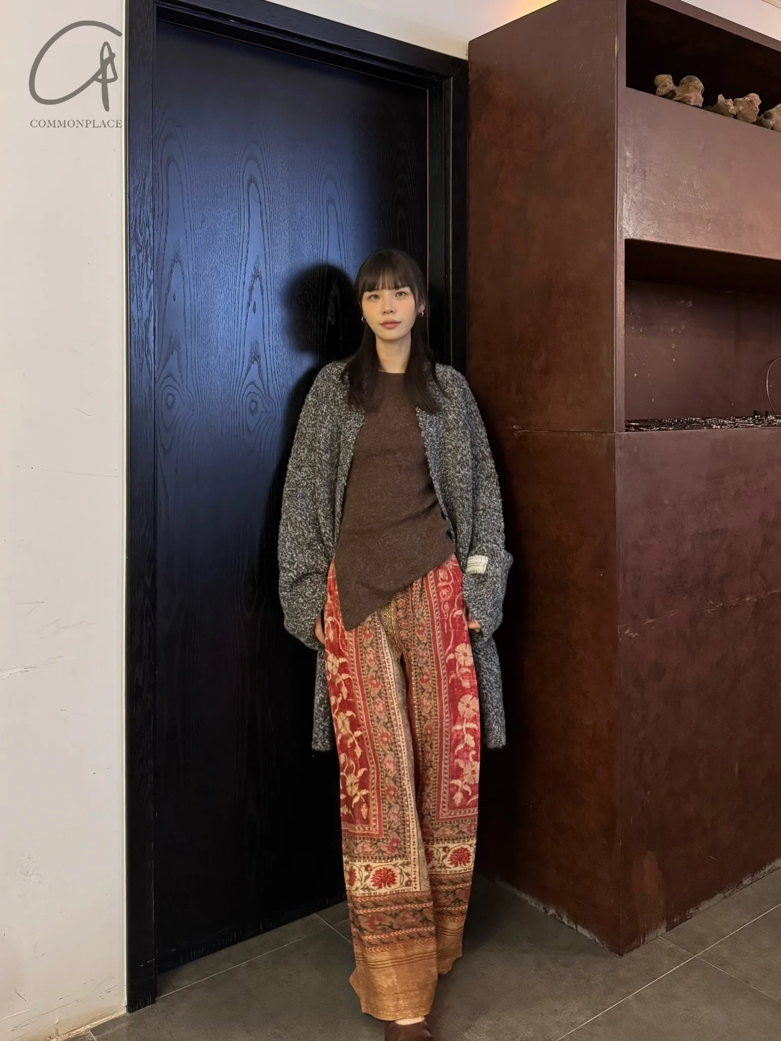 INTO THE EAST 24 Autumn and Winter Wool Blend Asymmetric Knit Top IITE-E1YGAW014KT20TP-KA Coffee Color ITE-E1YGAW011BL20TP - Image 14