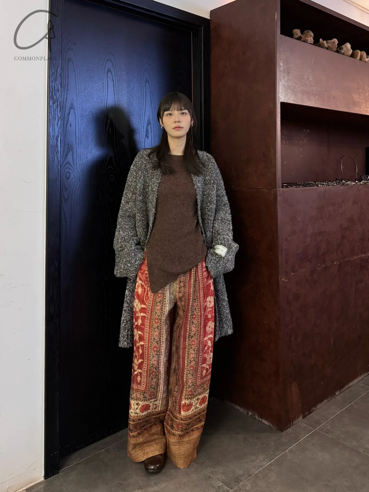 INTO THE EAST 24 Autumn and Winter Wool Blend Asymmetric Knit Top IITE-E1YGAW014KT20TP-KA Coffee Color ITE-E1YGAW011BL20TP - Image 15
