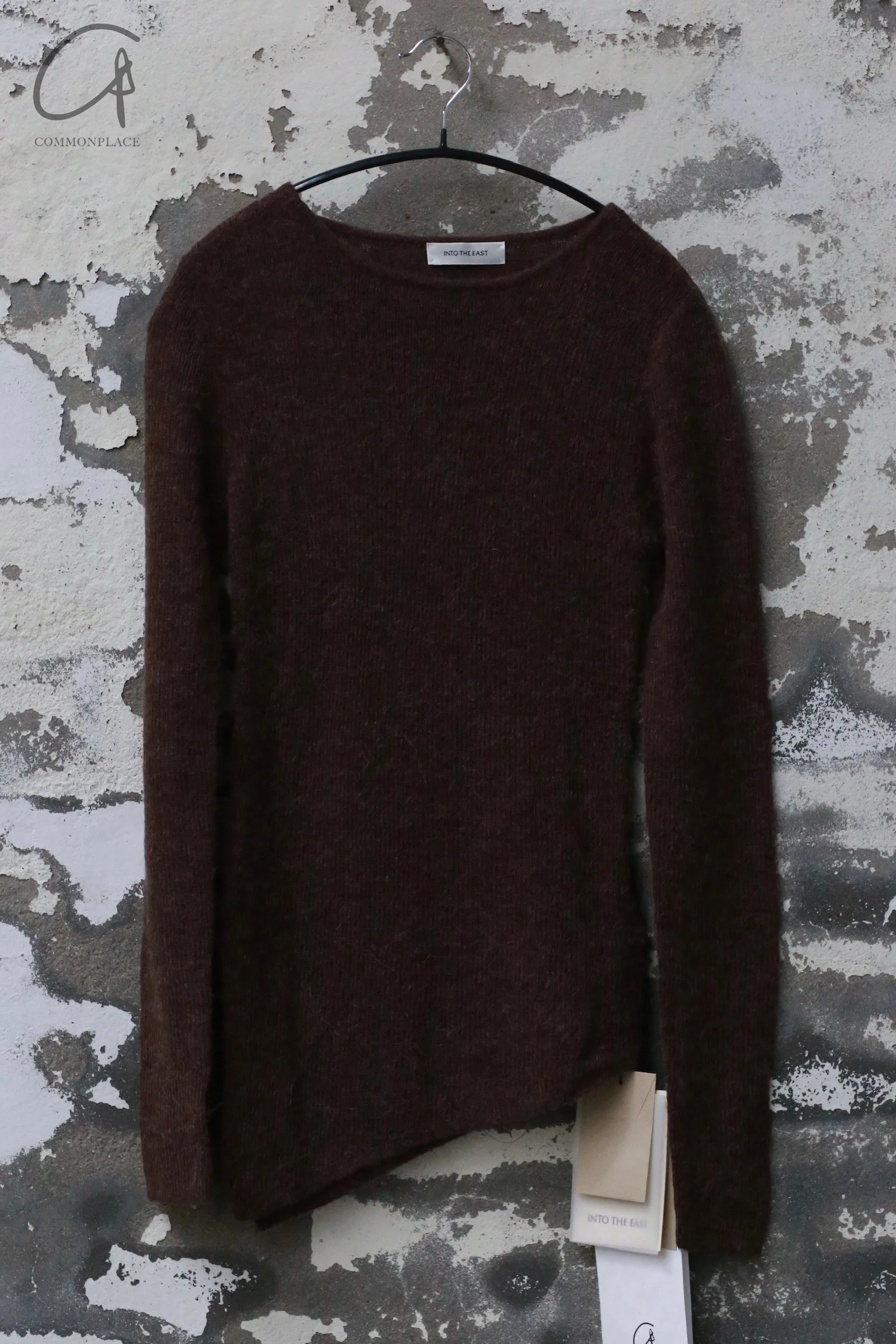INTO THE EAST 24 Autumn and Winter Wool Blend Asymmetric Knit Top IITE-E1YGAW014KT20TP-KA Coffee Color ITE-E1YGAW011BL20TP - Image 8