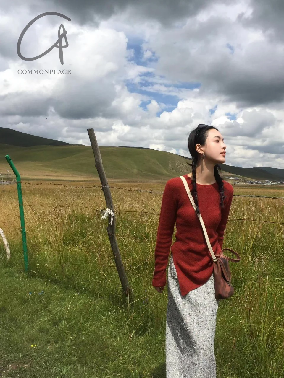 INTO THE EAST 24 Autumn and Winter Wool Blend Asymmetric Knit Top ITE-E1YGAW012RE20TP-HONG Red - Image 13