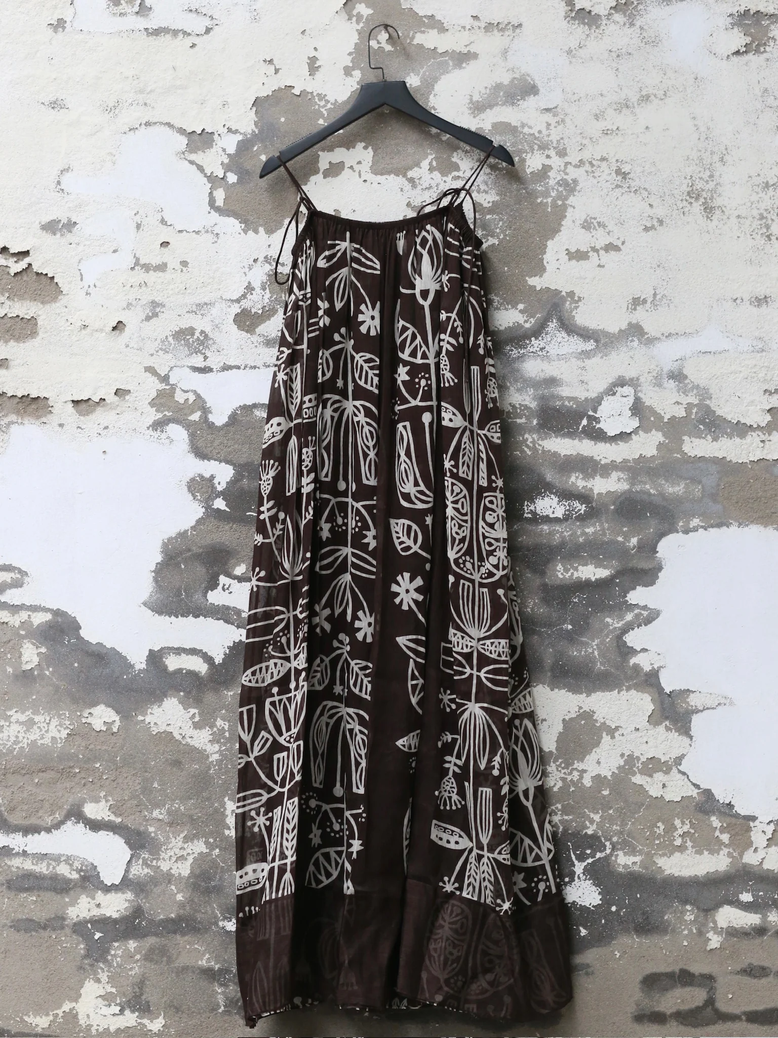 INTO THE EAST 25 Autumn and Winter Silk and Linen Totem Suspender Skirt ITE-E1DGSS012CF21DS-KA Brown - Image 12