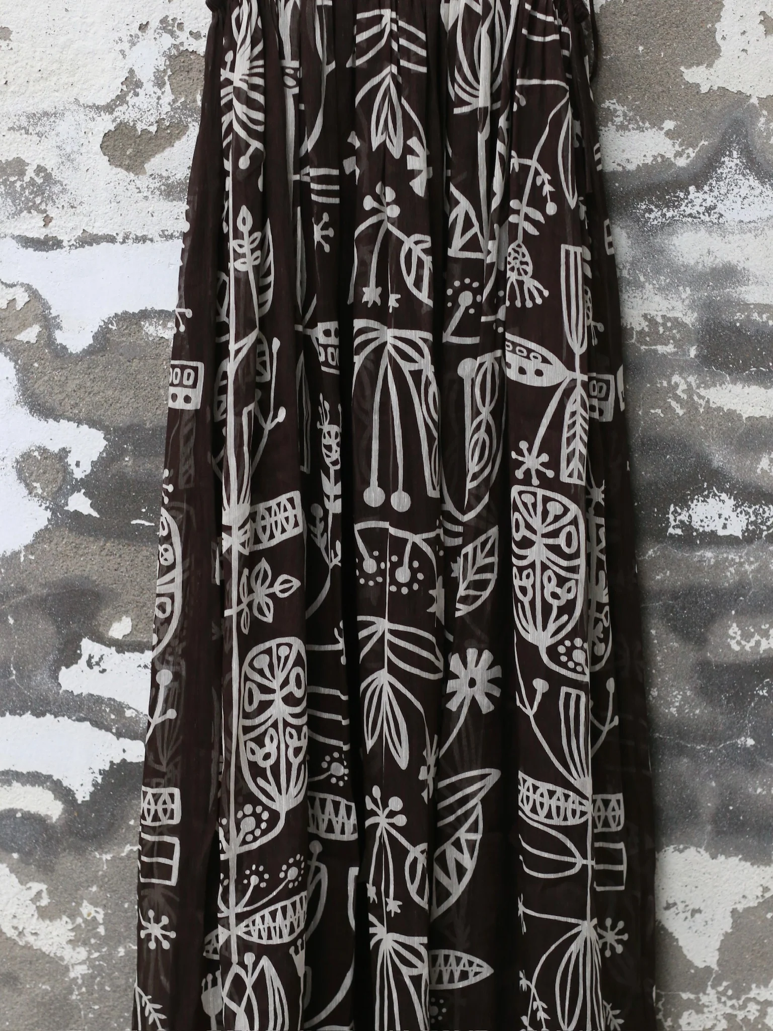 INTO THE EAST 25 Autumn and Winter Silk and Linen Totem Suspender Skirt ITE-E1DGSS012CF21DS-KA Brown - Image 13