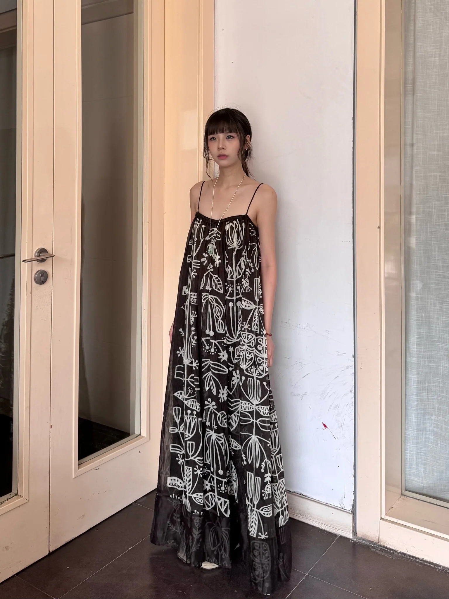 INTO THE EAST 25 Autumn and Winter Silk and Linen Totem Suspender Skirt ITE-E1DGSS012CF21DS-KA Brown - Image 16