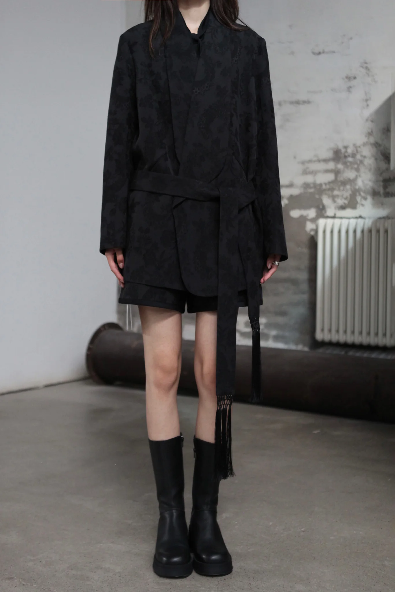 INTO THE EAST 25 Autumn/Winter Dark Jacquard Tassel Lace-up Jacket/Vest/Shorts ITE-E1DGAW027BL20JK-HEI Jacket - Image 2