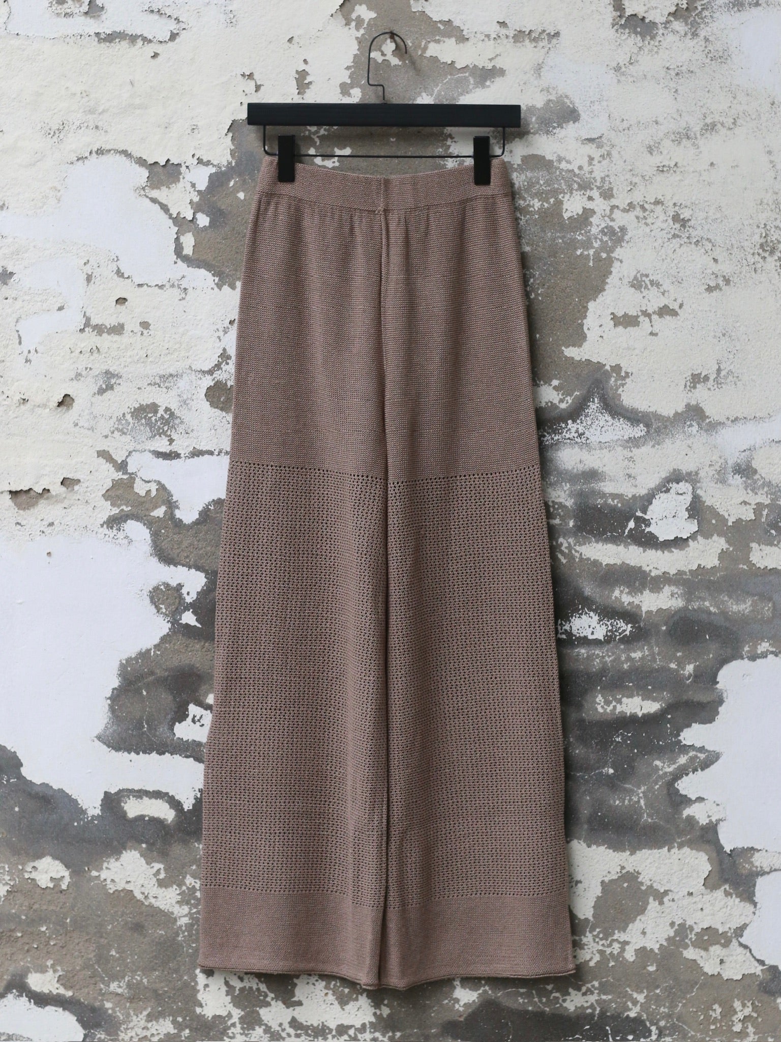 INTO THE EAST 25 Autumn/Winter Khaki/Black Knitted Hollow Straight Pants ITE-E1DGSS020GY20PT-KQH Khaki (E1DGSS027CM20PT) - Image 5