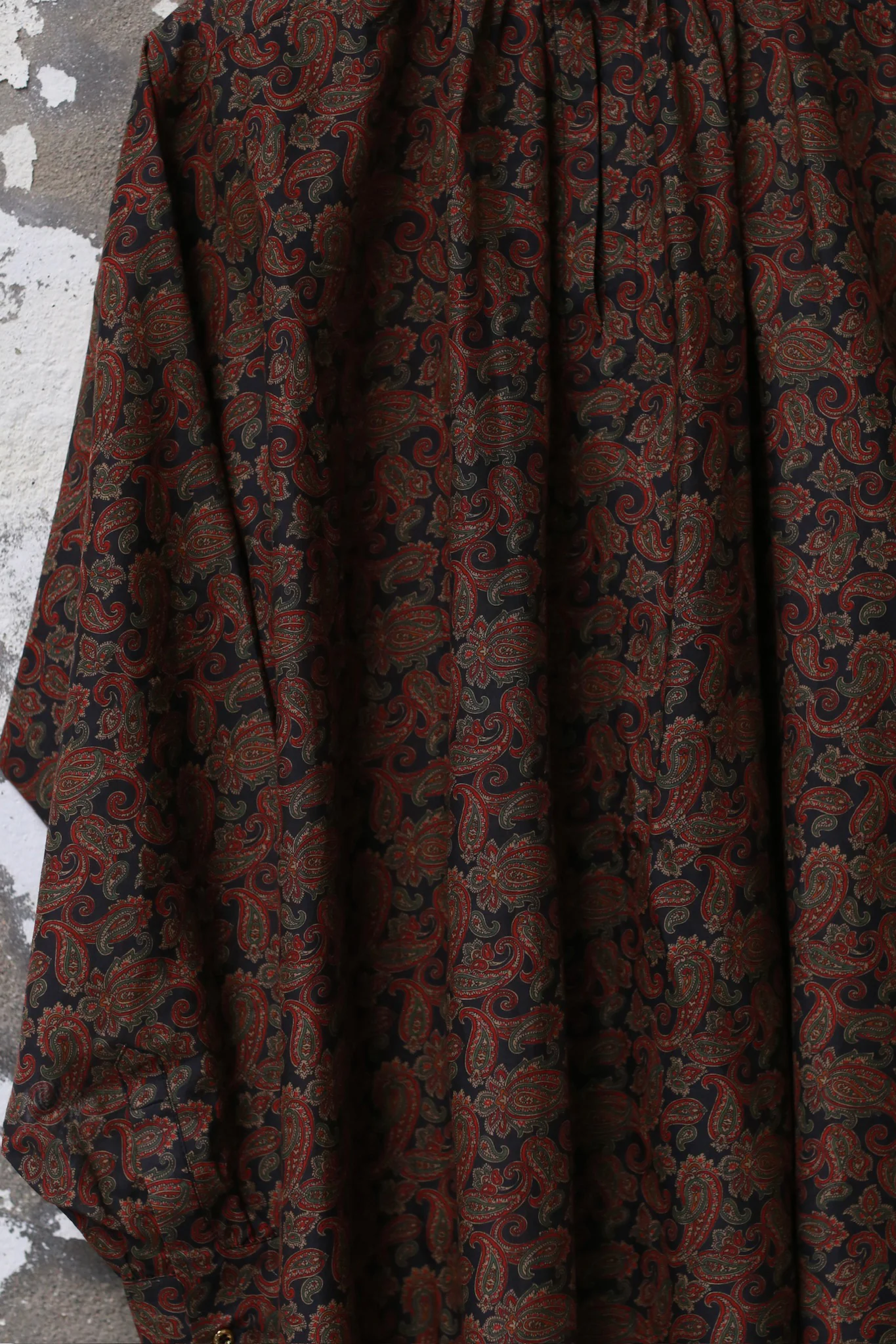 INTO THE EAST Dark Brown Paisley Round Neck Silk Cotton Top Shirt ITE-E1DGSC006NCC21TP-HUA Color - Image 2